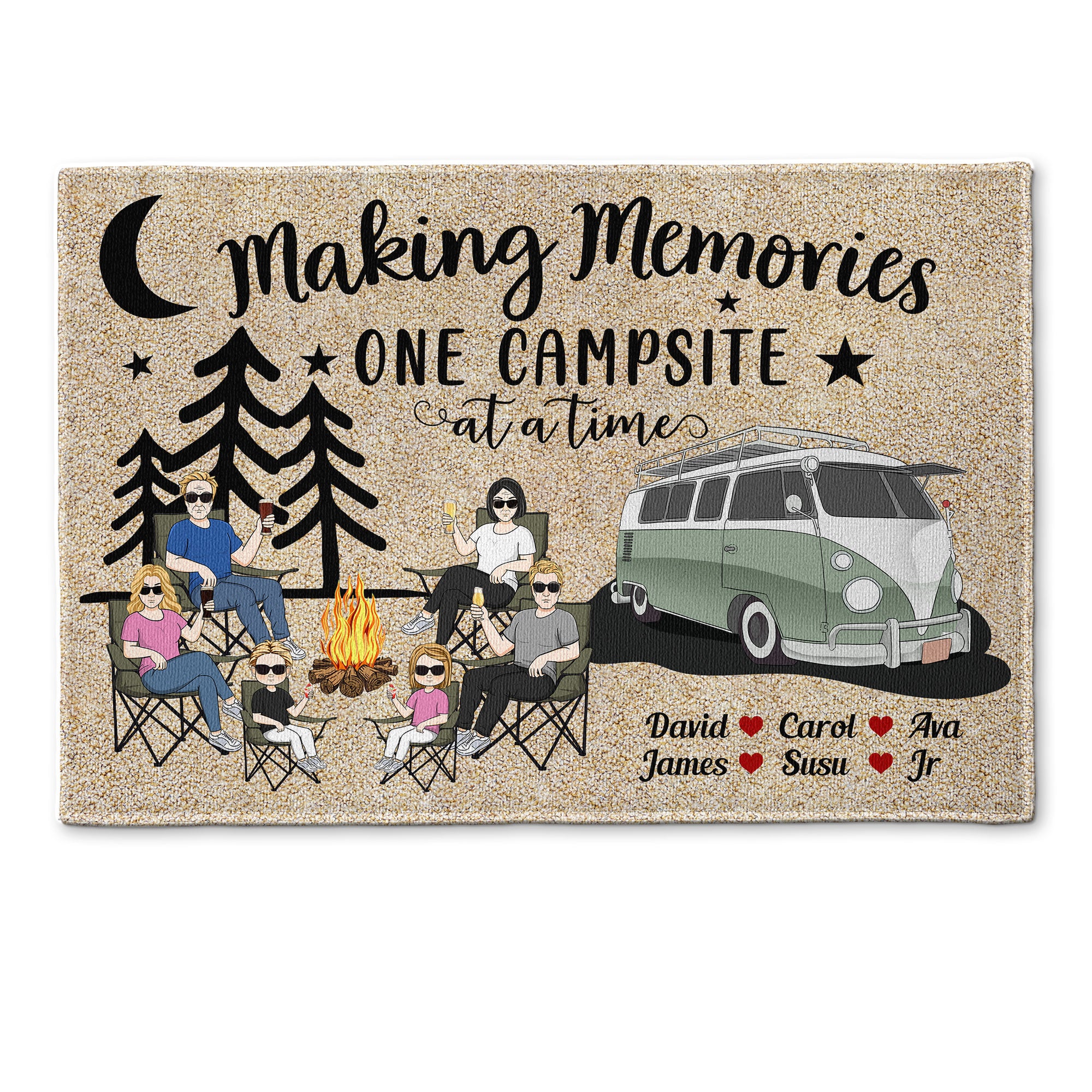 Making Memories One Campsite Happy Camper Camping Doormat, Custom Clip —  GeckoCustom