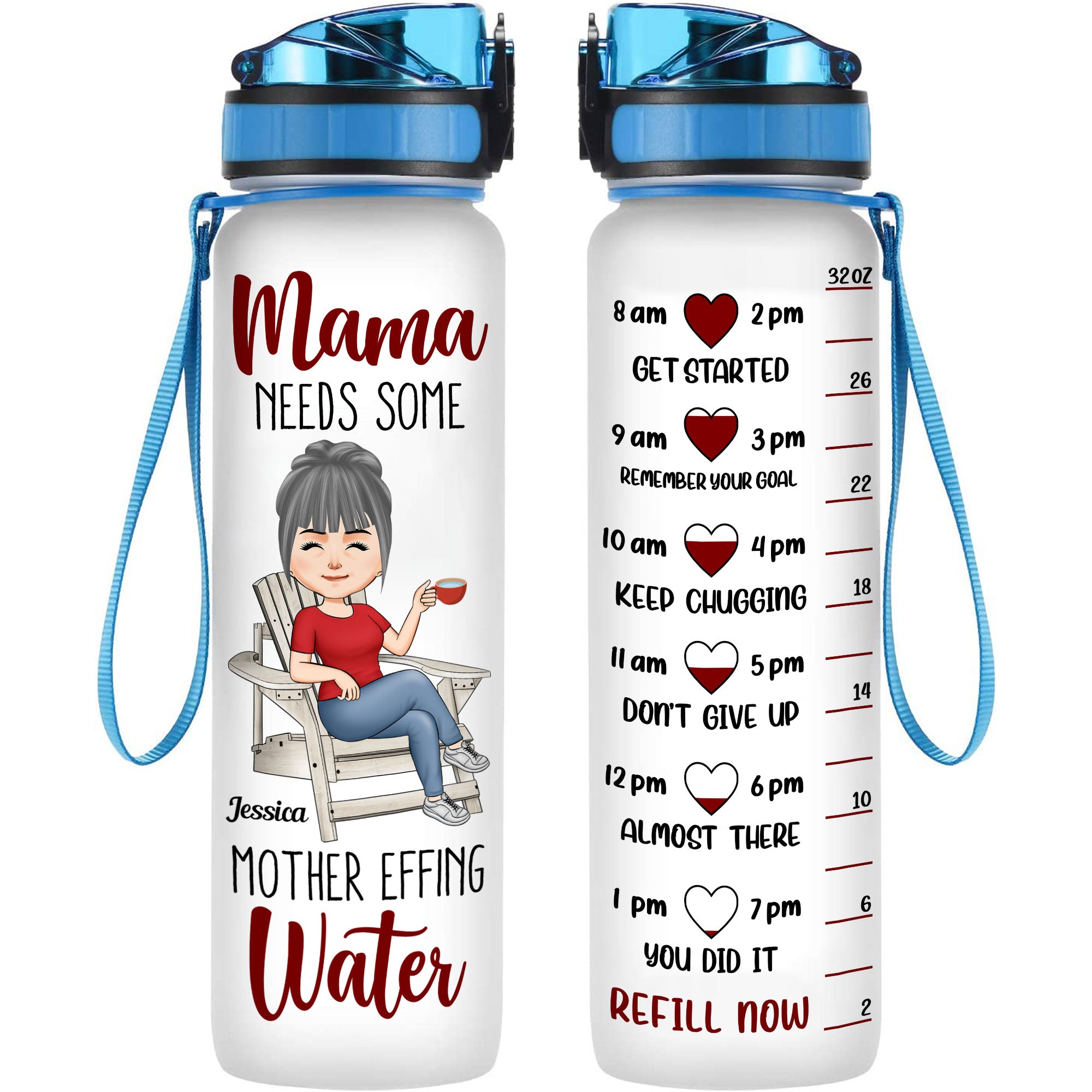 Chicken Mama - Personalized Water Tracker Bottle – Macorner