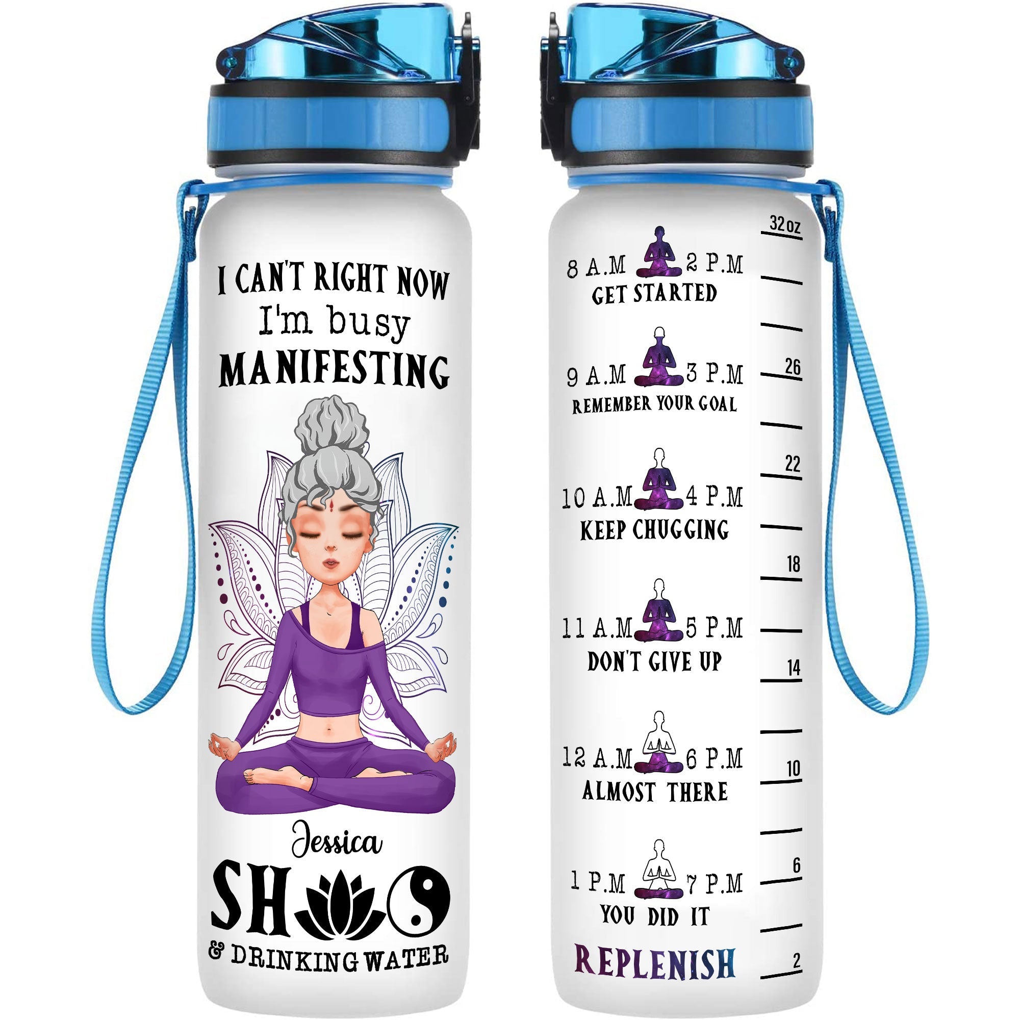 Nurse Affirmations - Personalized Water Bottle With Time Marker – Macorner