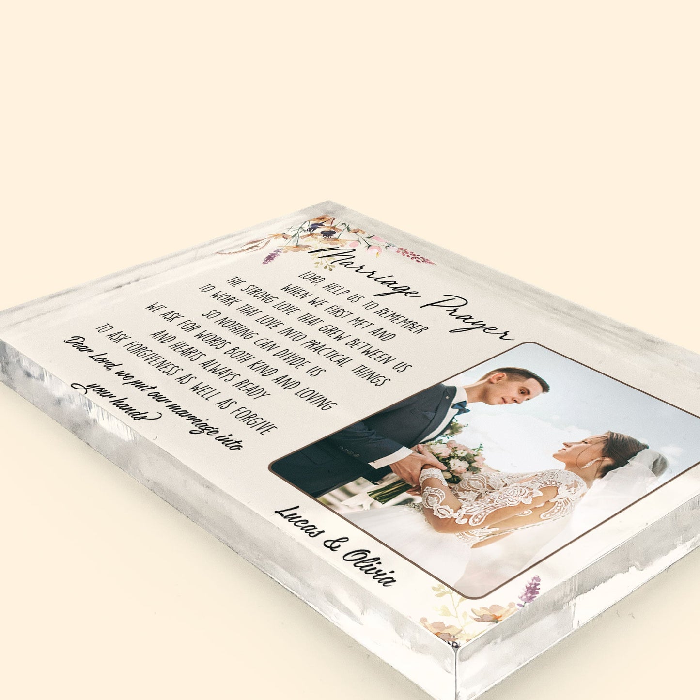 Marriage Prayer - Personalized Rectangle Acrylic Photo Plaque