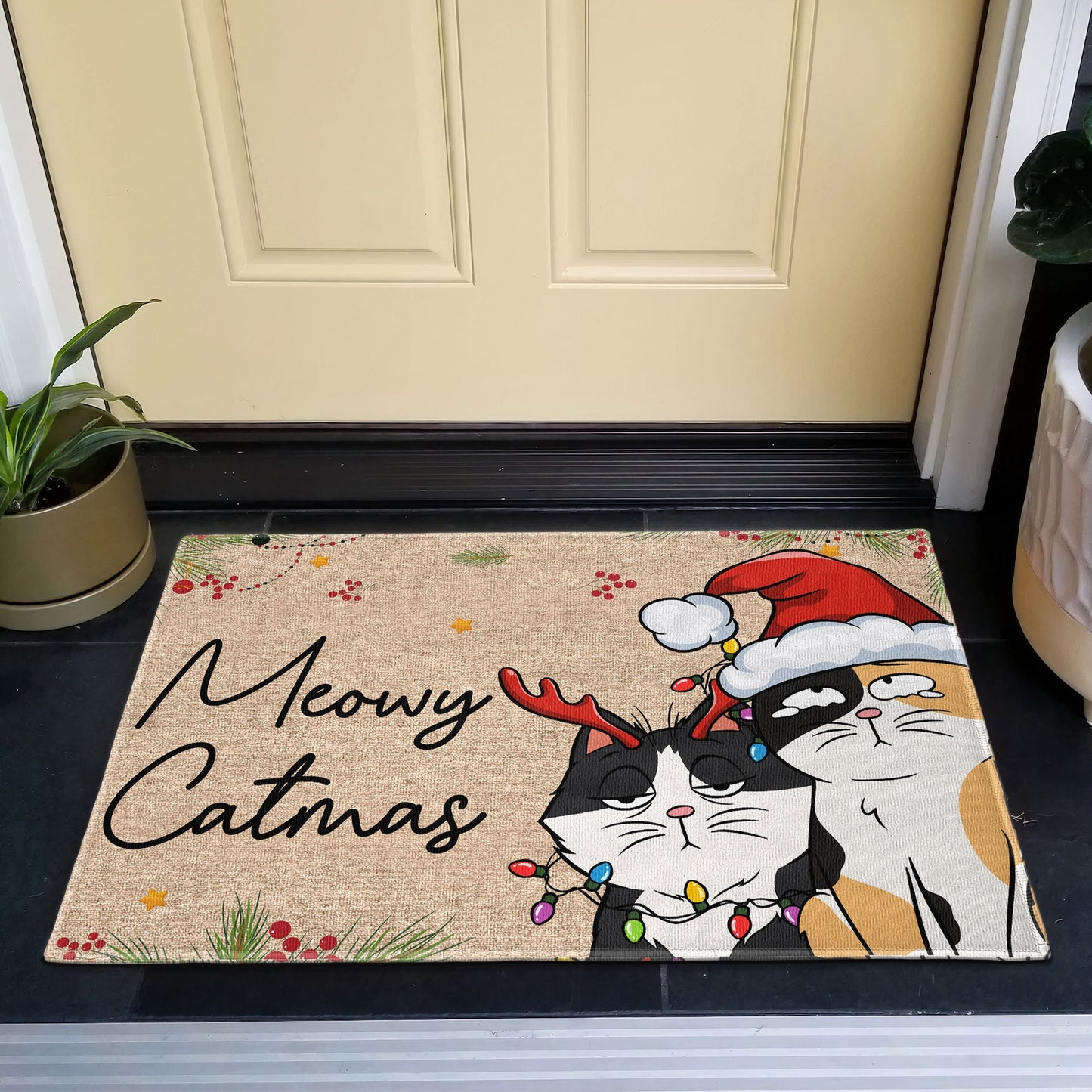 Meowy Catmas - Personalized Doormat