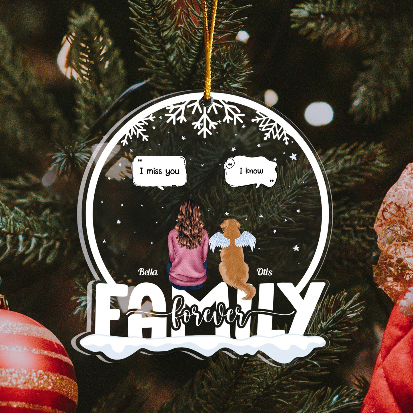 Miss You So - Personalized Snow Globe Shaped Acrylic Ornament