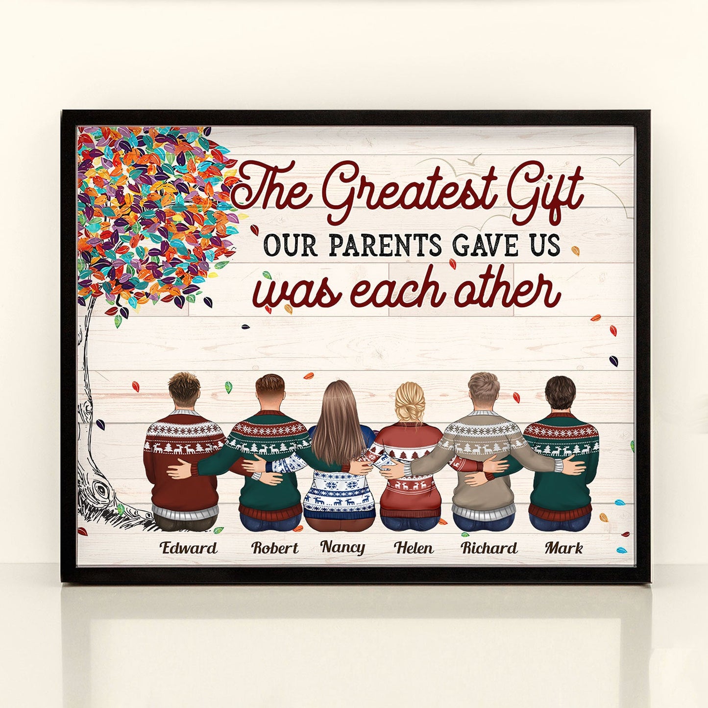 First My Brothers & Sisters, Forever My Friends - Personalized Poster - Family Hugging