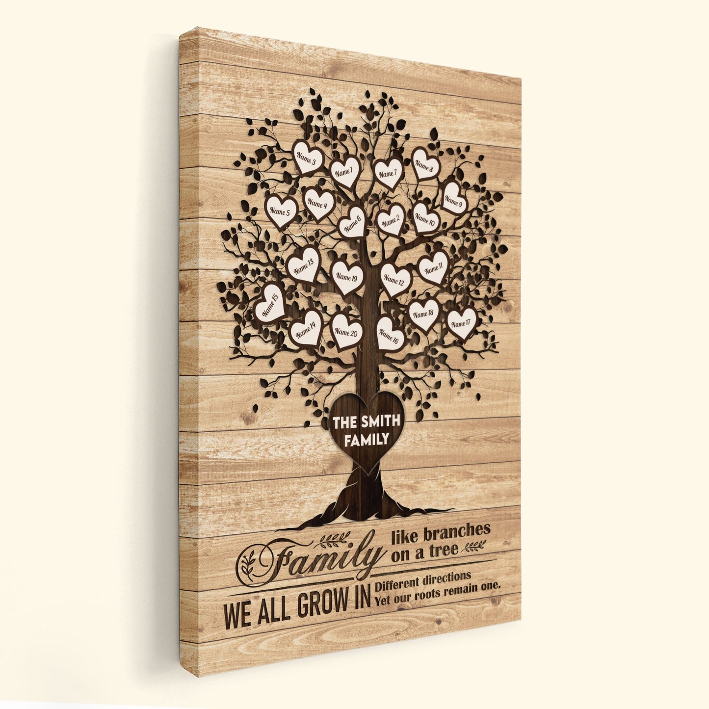 Family Like Branches On A Tree - Personalized Poster/Wrapped Canvas - Christmas Gift For Your Family