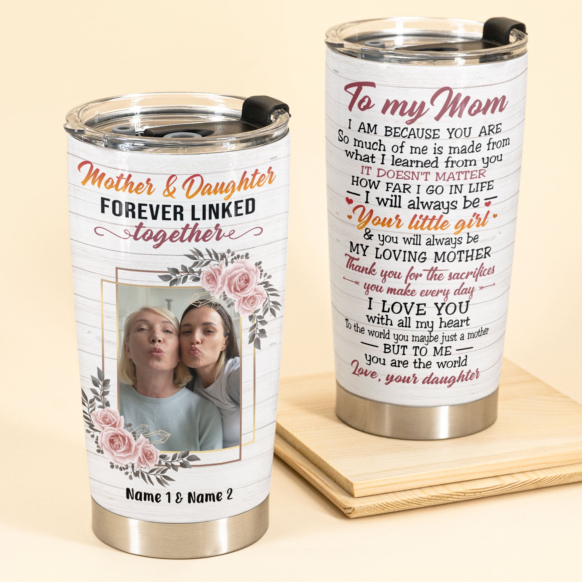 Buy Personalized Mothers Day Tumbler, 30 Oz Tumbler with Optional Handle,  Custom Gifts For Mom - Center Gifts