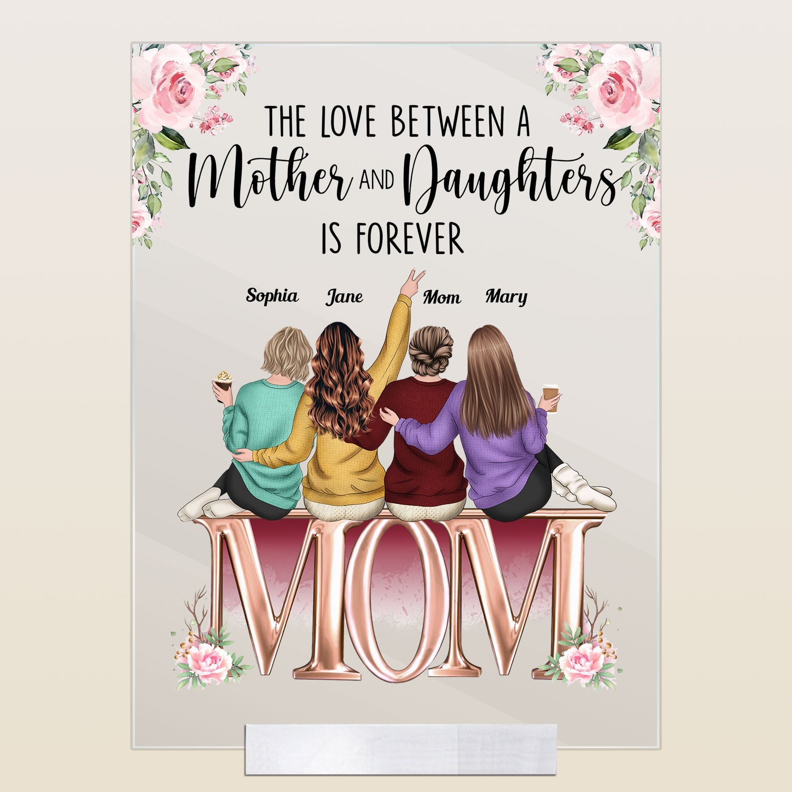 thumbnail image 2 of Personalized Mother And Daughter Friends Forever Plaque LED Lamp Night 2 of 9