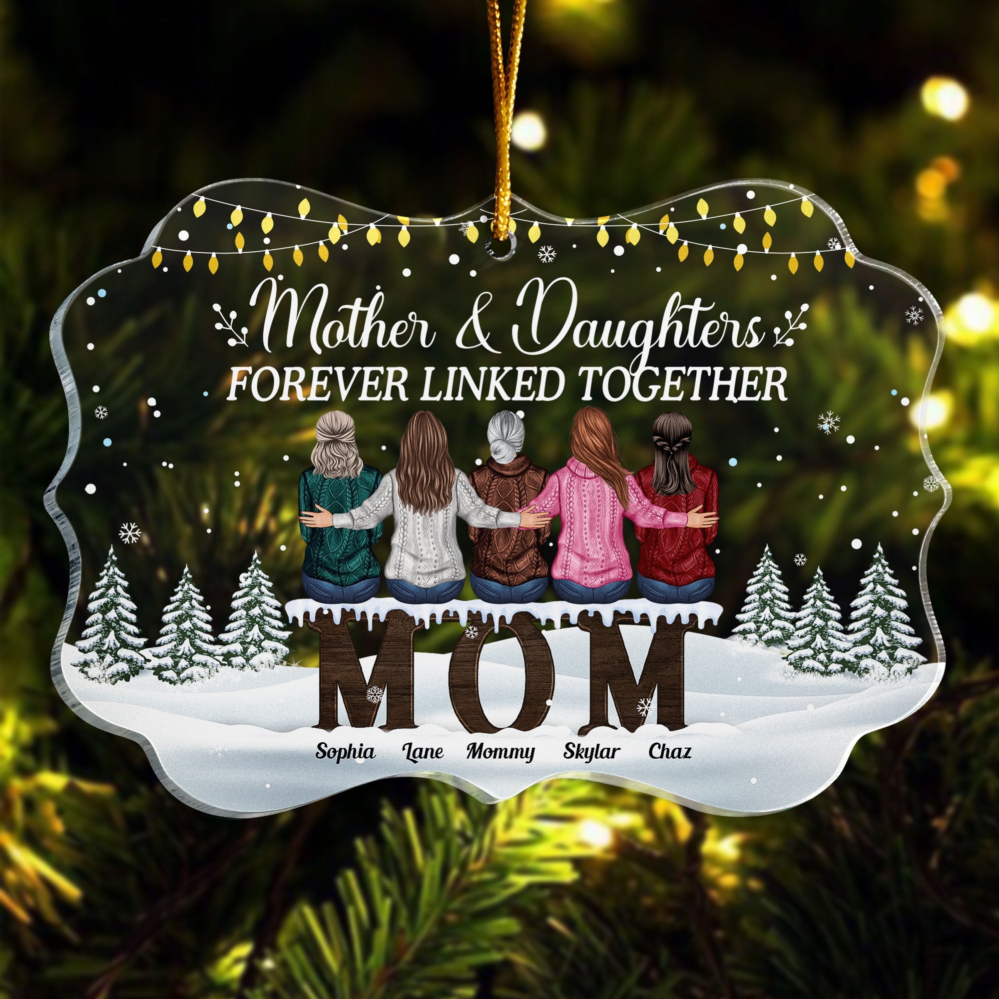 Personalized Christmas Ornament - Mother & Daughters Forever