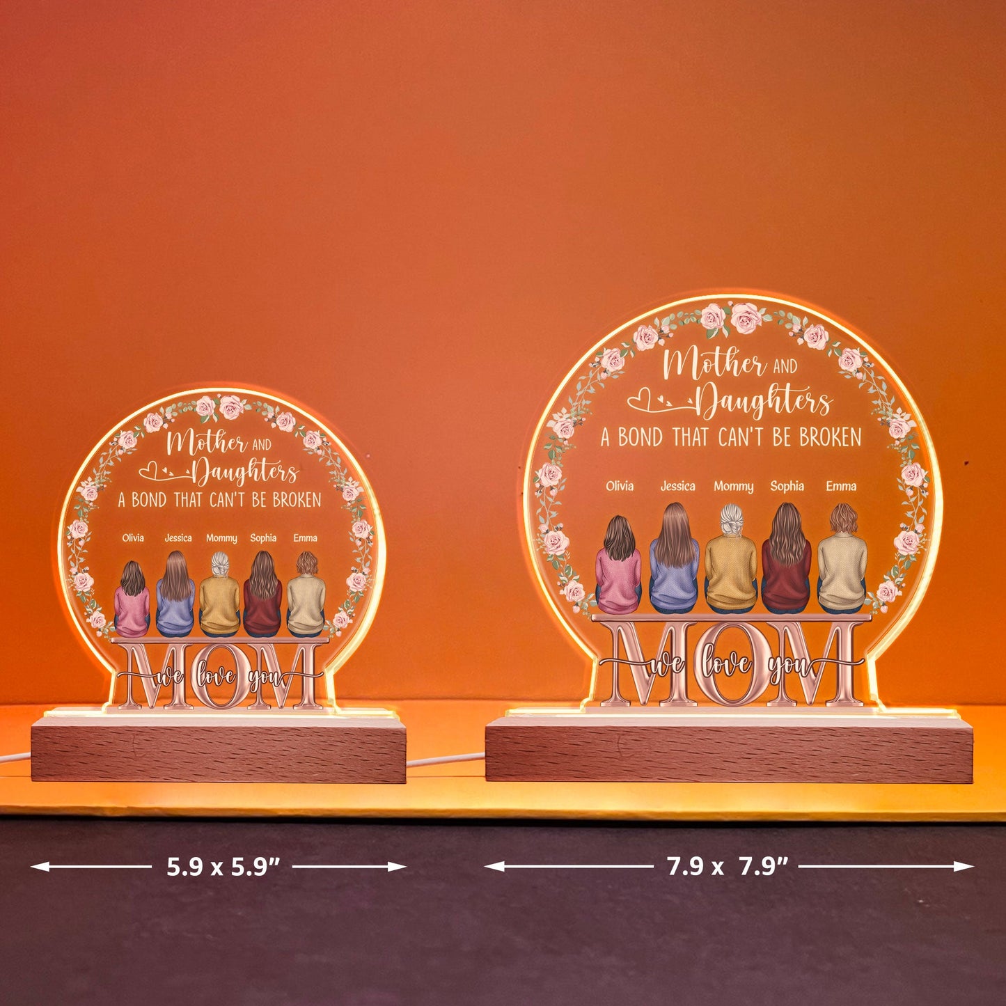 Mother & Children A Bond That Can't Be Broken - Personalized LED Light