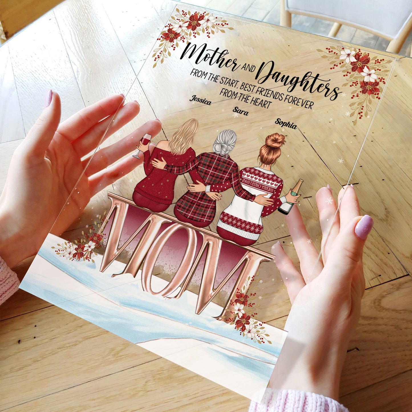 Mother & Daughters Forever Linked Together - Personalized Acrylic Plaque