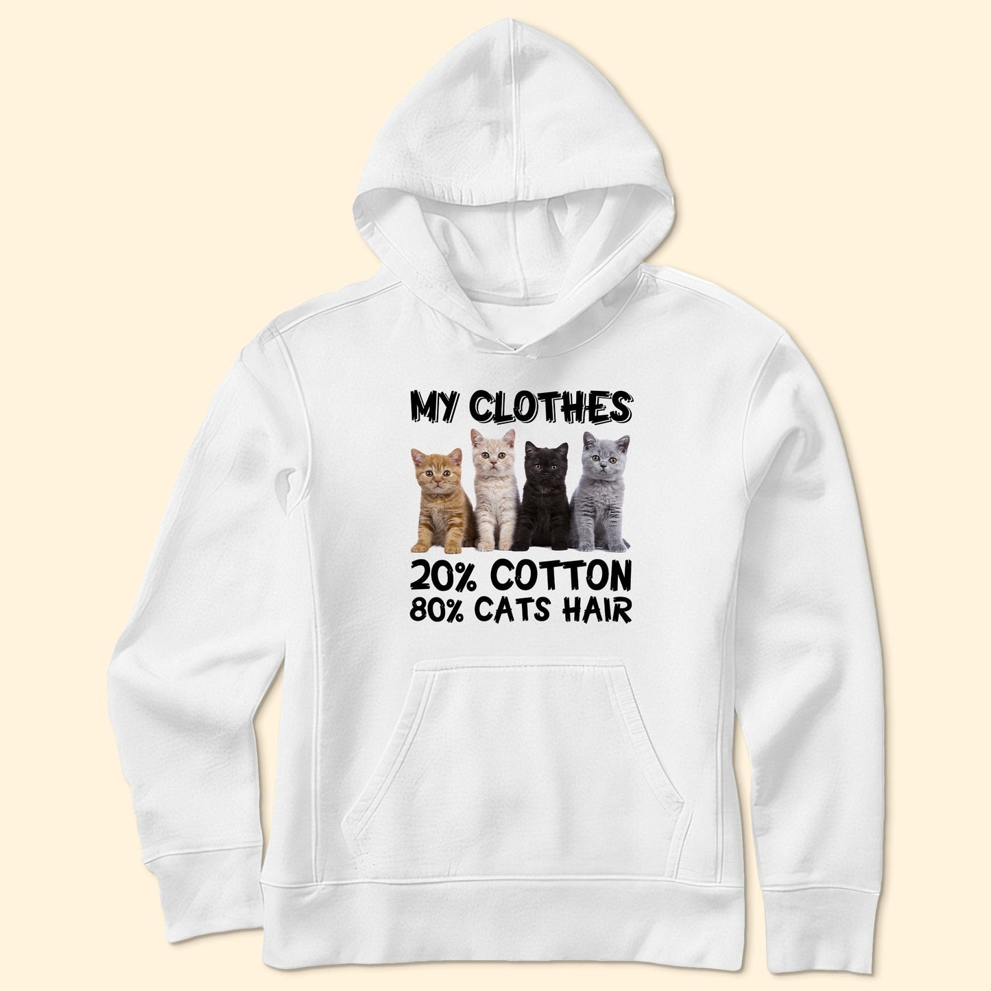 My Clothes 20% Cotton 80% Cat Hair - Personalized Photo Shirt