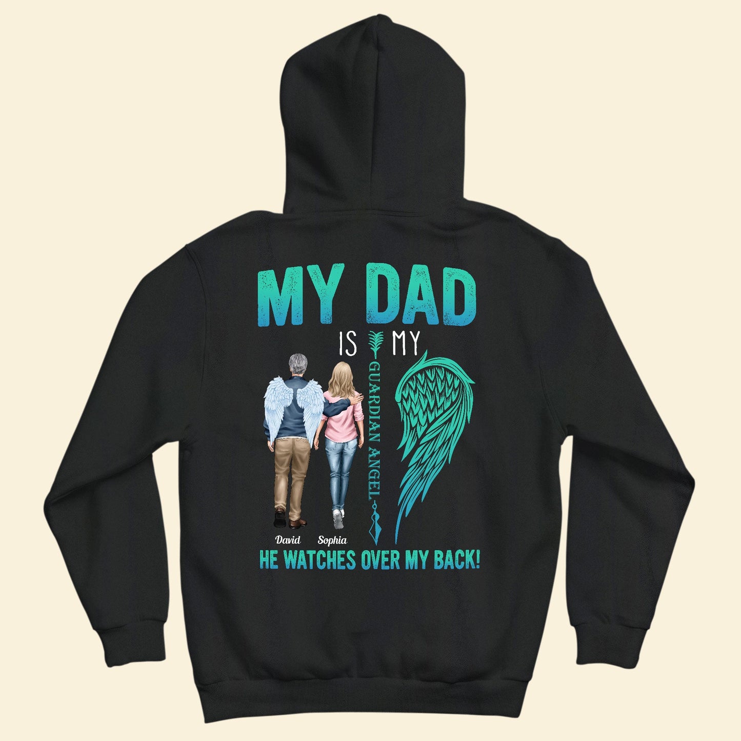 My Dad Is My Guardian Angel - Personalized Shirt - Father's Day, MemoryGift For Dad, Father In Heaven, Loss Of Father