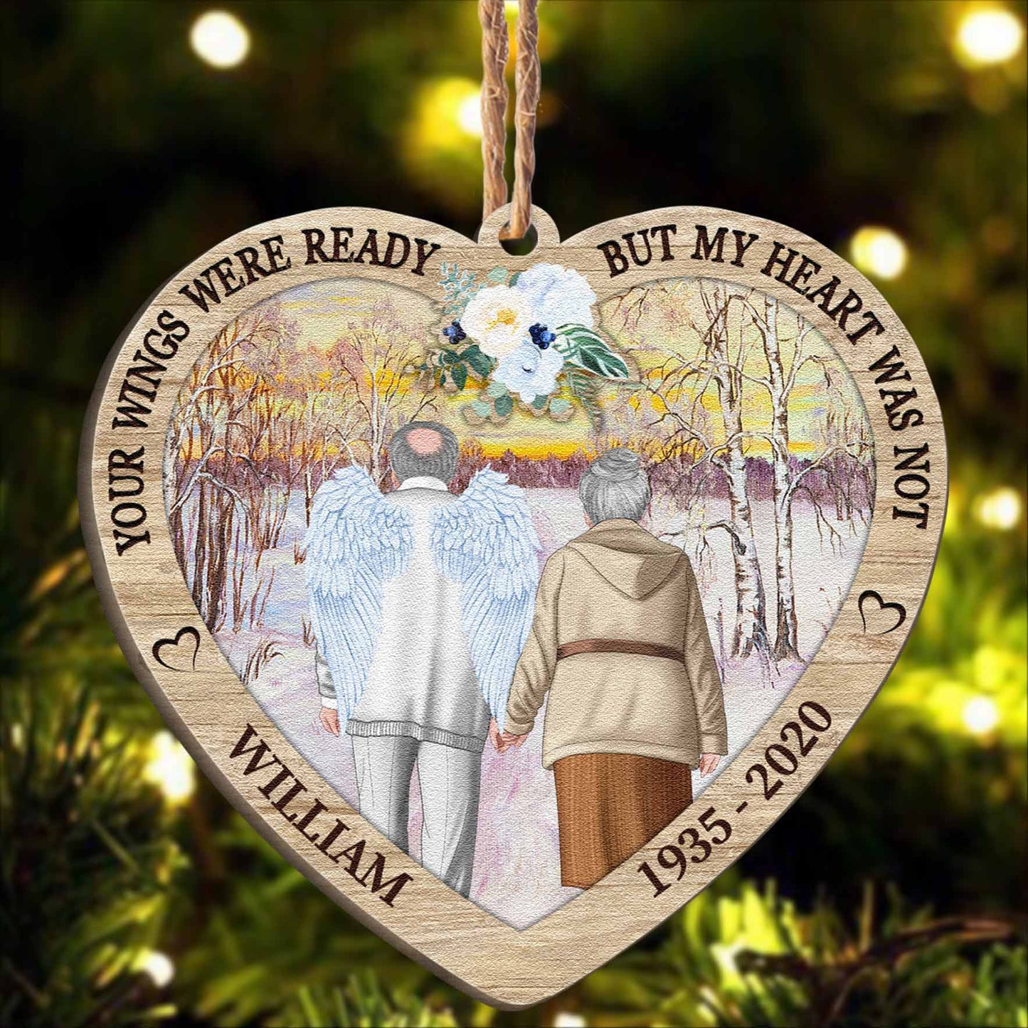 My Heart Was Not Ready - Personalized Custom Shaped Wooden Ornament