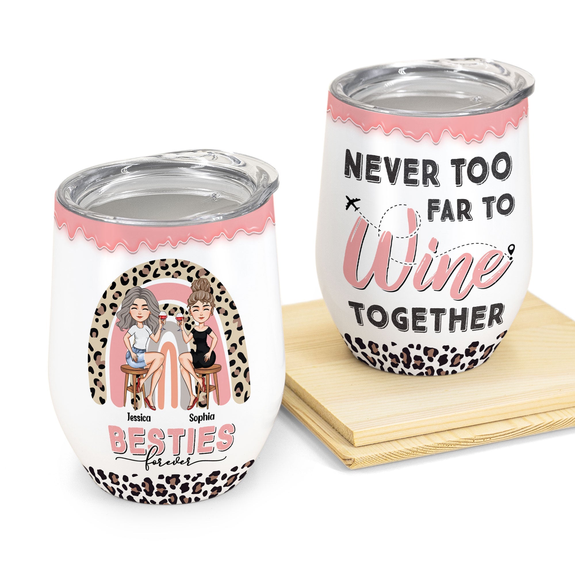 Custom Best Friends Wine Tumbler, States Tumbler, Personalized Wine Cooler,  Custom Best Friend Tumbler, Soul Sisters Wine Tumbler 