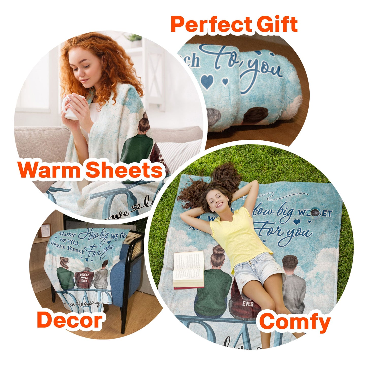 No Matter How Big We Get - Personalized Blanket - Fathers Day Gift For Dad, Grandpa, Papa