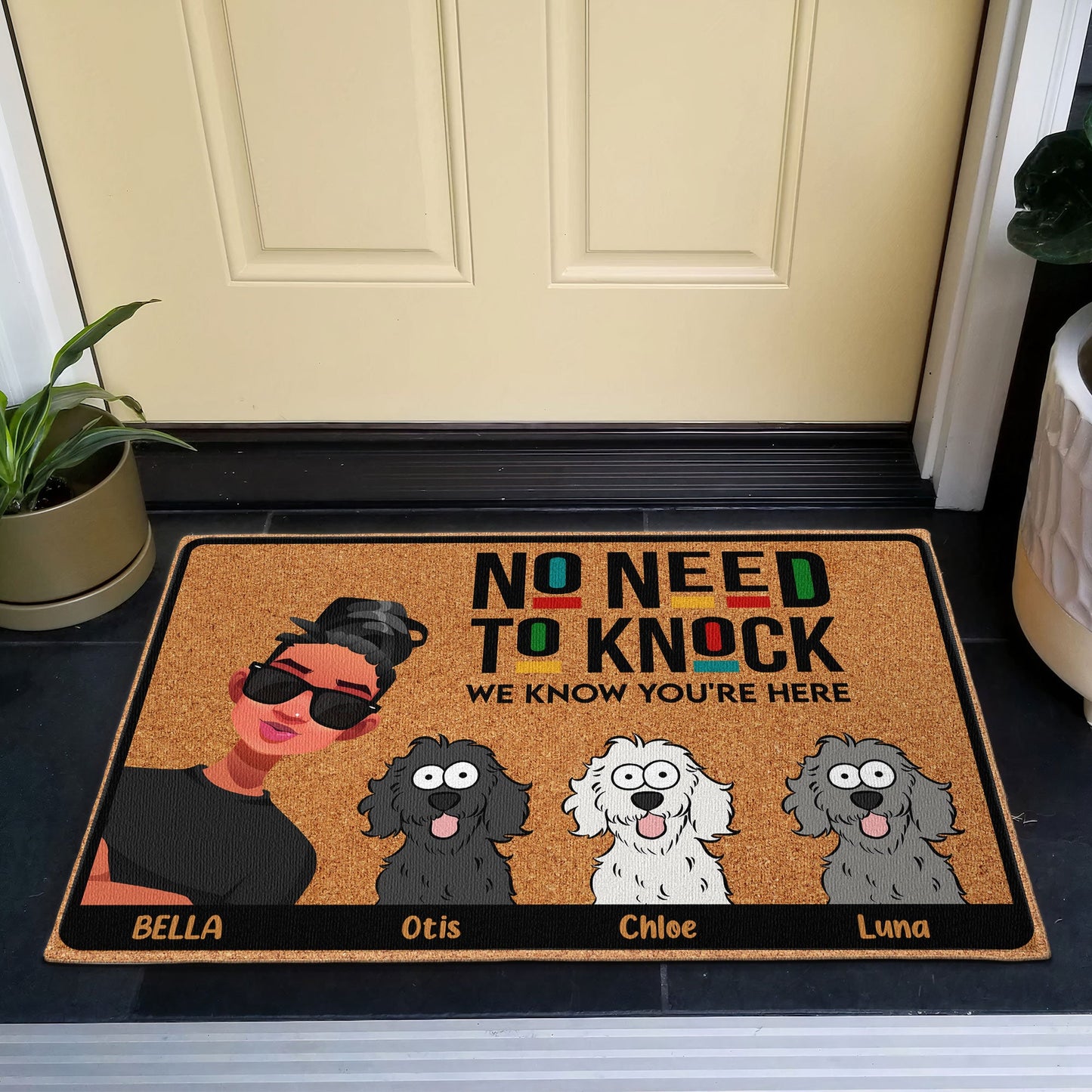 No Need To Knock We Know You Are Here - Personalized Doormat