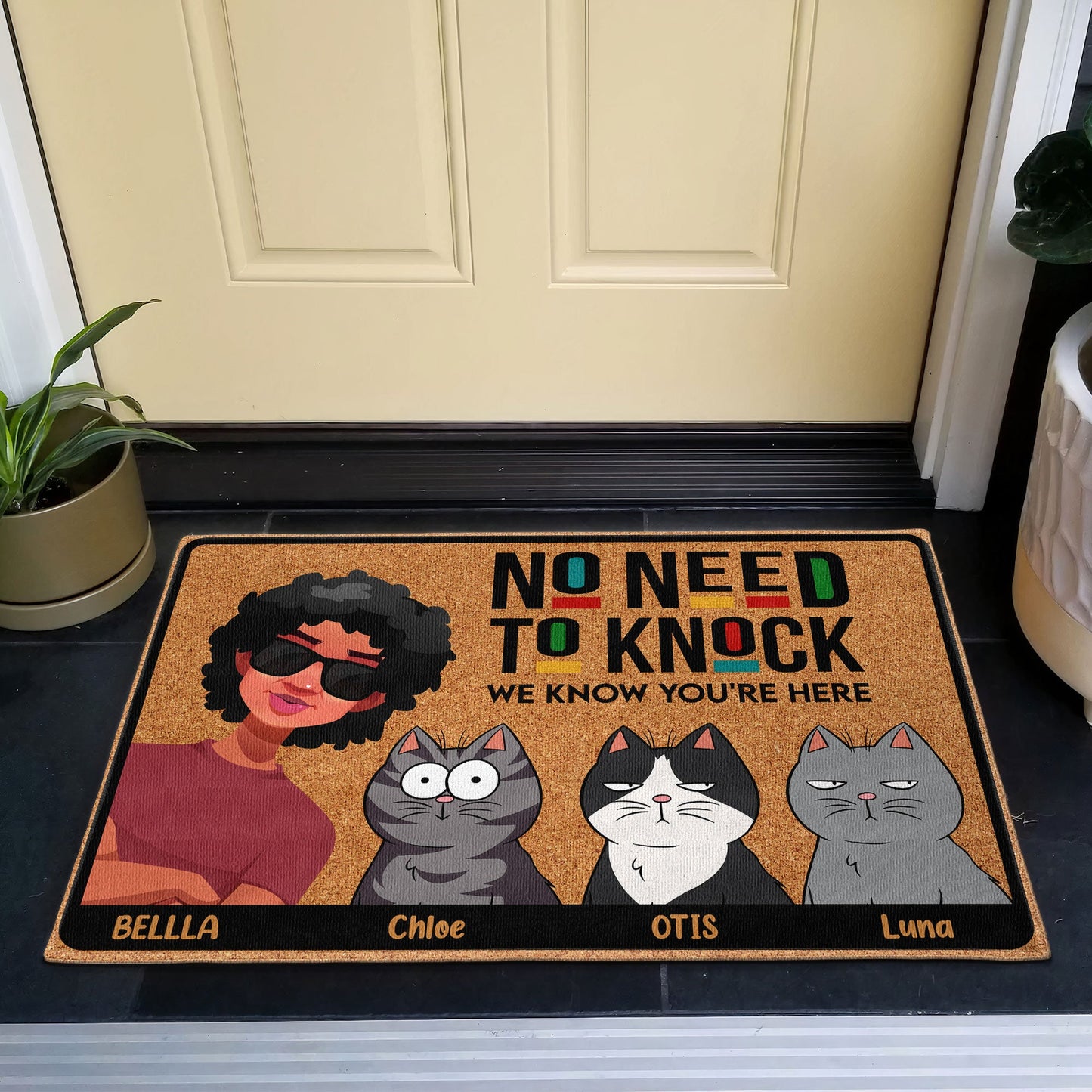 No Need To Knock We Know You Are Here - Personalized Doormat