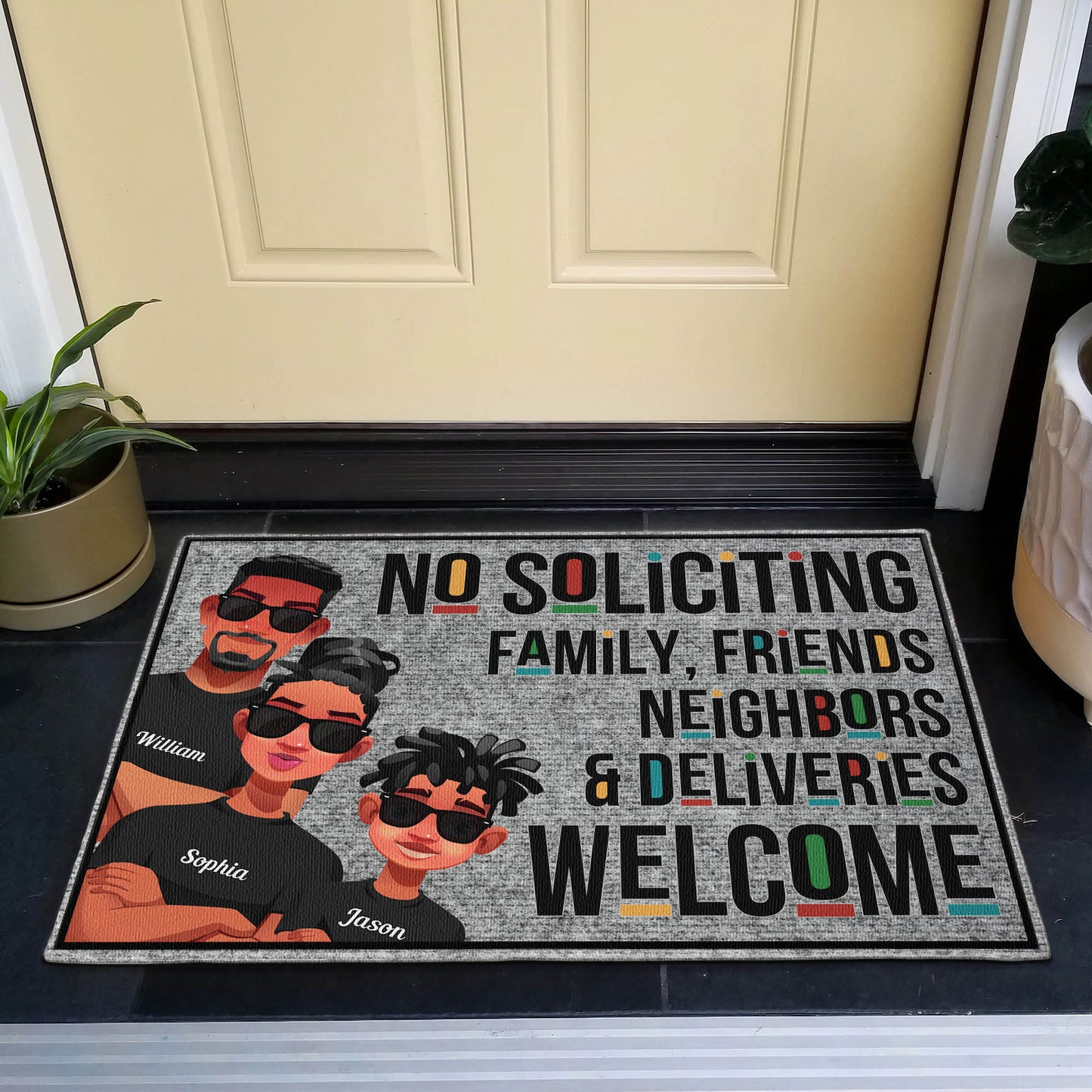 No Soliciting - Personalized Doormat