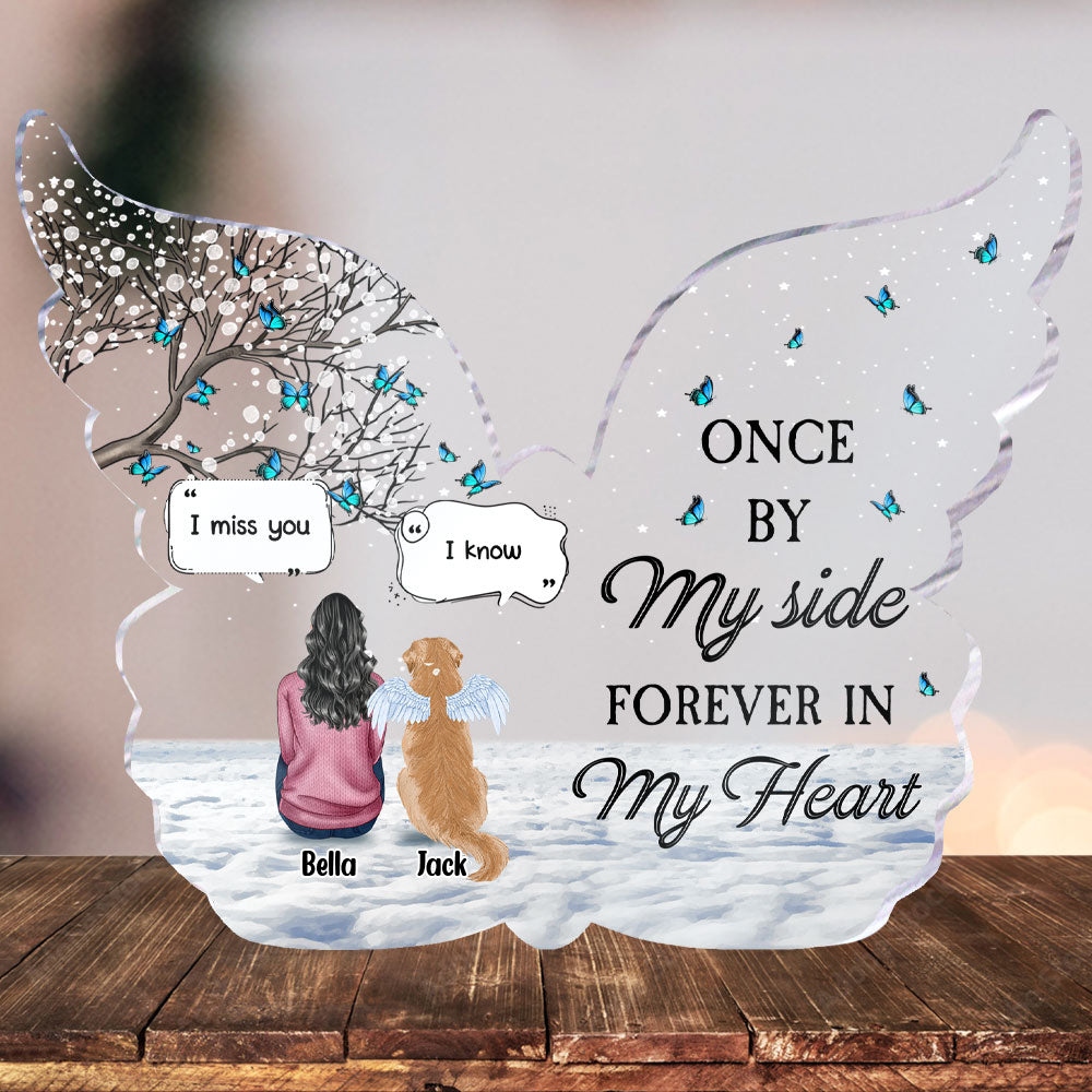 Once By My Side Forever In My Heart - Personalized Custom Shaped Acrylic Plaque