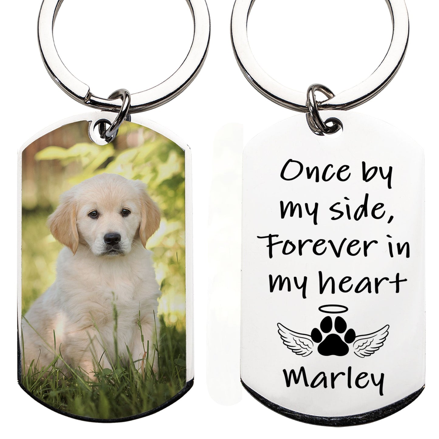 Once By My Side Forever In My Heart - Personalized Photo Stainless Steel Keychain