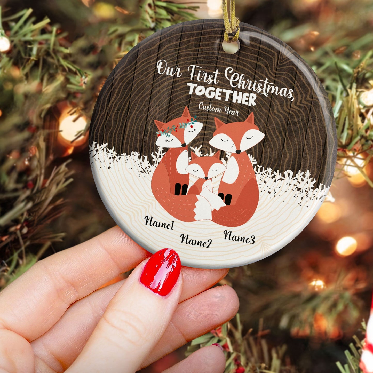 Our First Christmas Together - Personalized Ceramic Ornament - Christmas Gift For Friends And Family