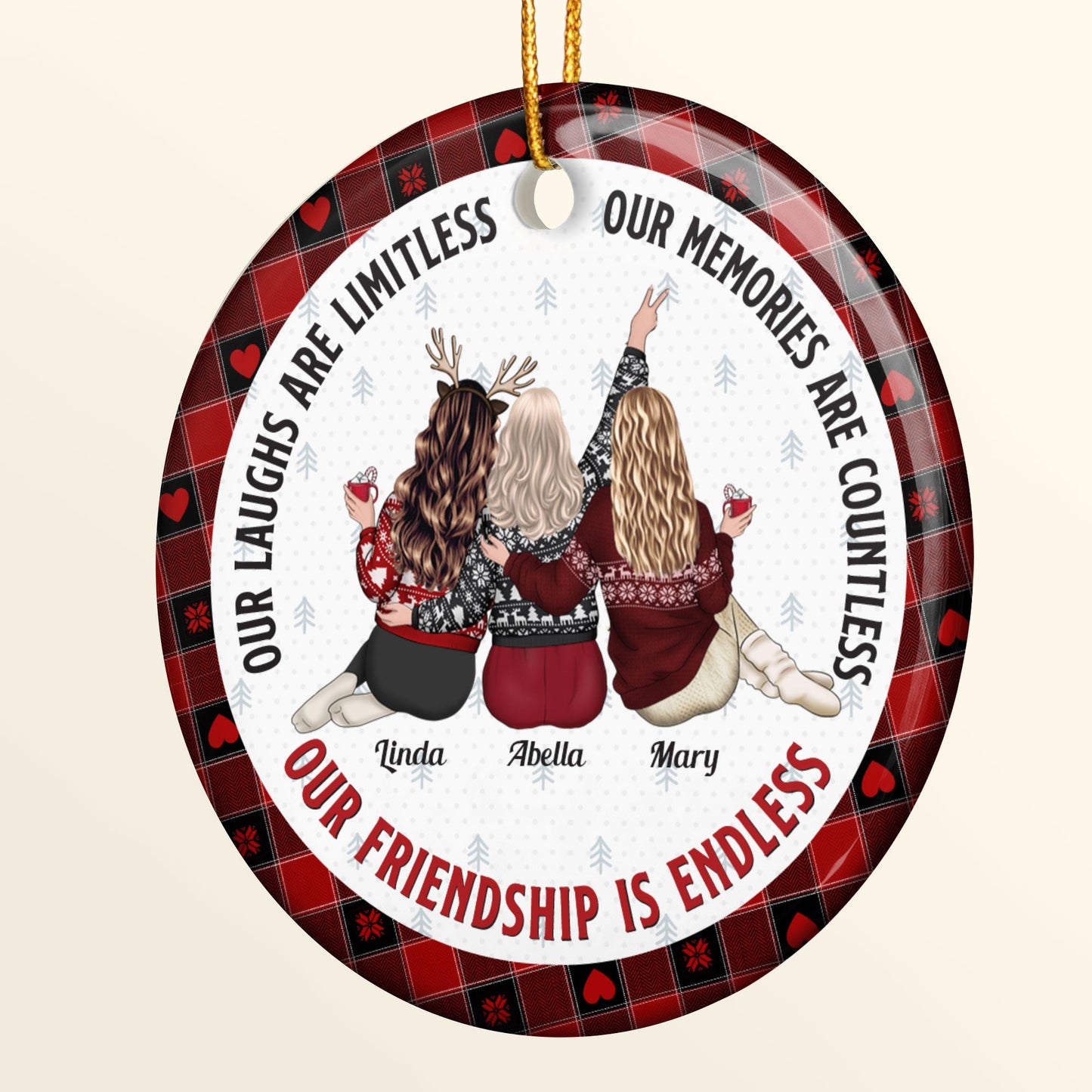 Our Friendship Is Endless - Personalized Friends Ornament, Gift For Friend