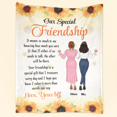 Our Special Friendship - Personalized Blanket - Birthday , Friendship DayGift For Bff, Friends, Besties, Best Friends