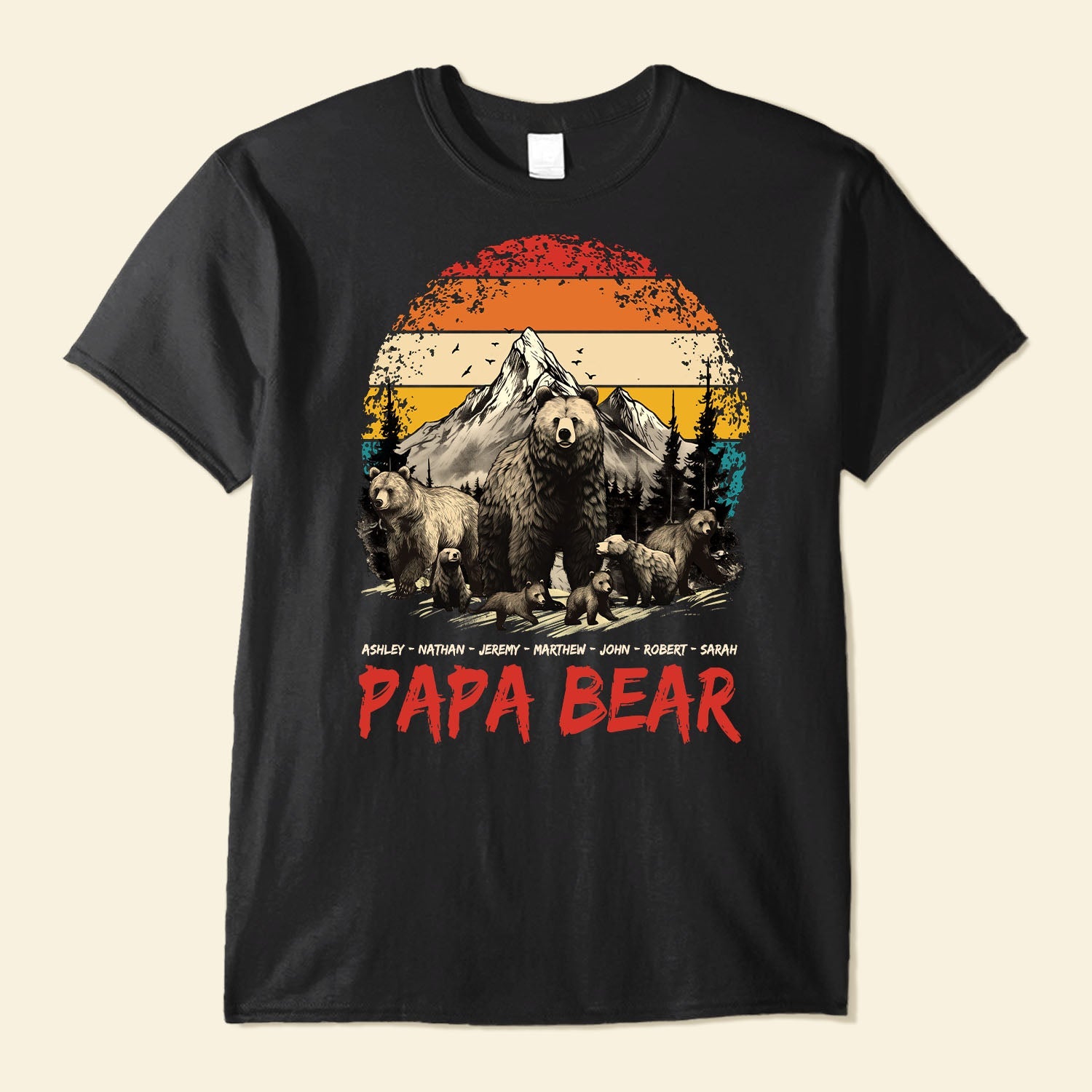 Papa Bear Grandpa Bear Daddy Bear With Cub's Names Personalized