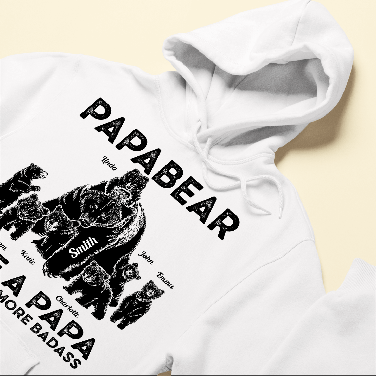 Papabear Just Way More Badass - Personalized Shirt - Fathers Day Gift For Father, Papa, Dad, Grandpa