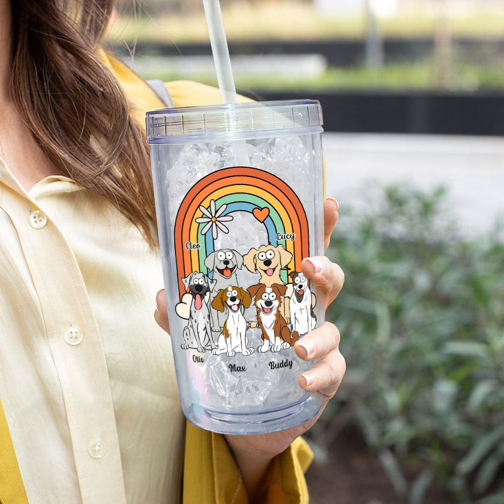 Paws And Enjoy The Little Things - Personalized Acrylic Tumbler With Straw