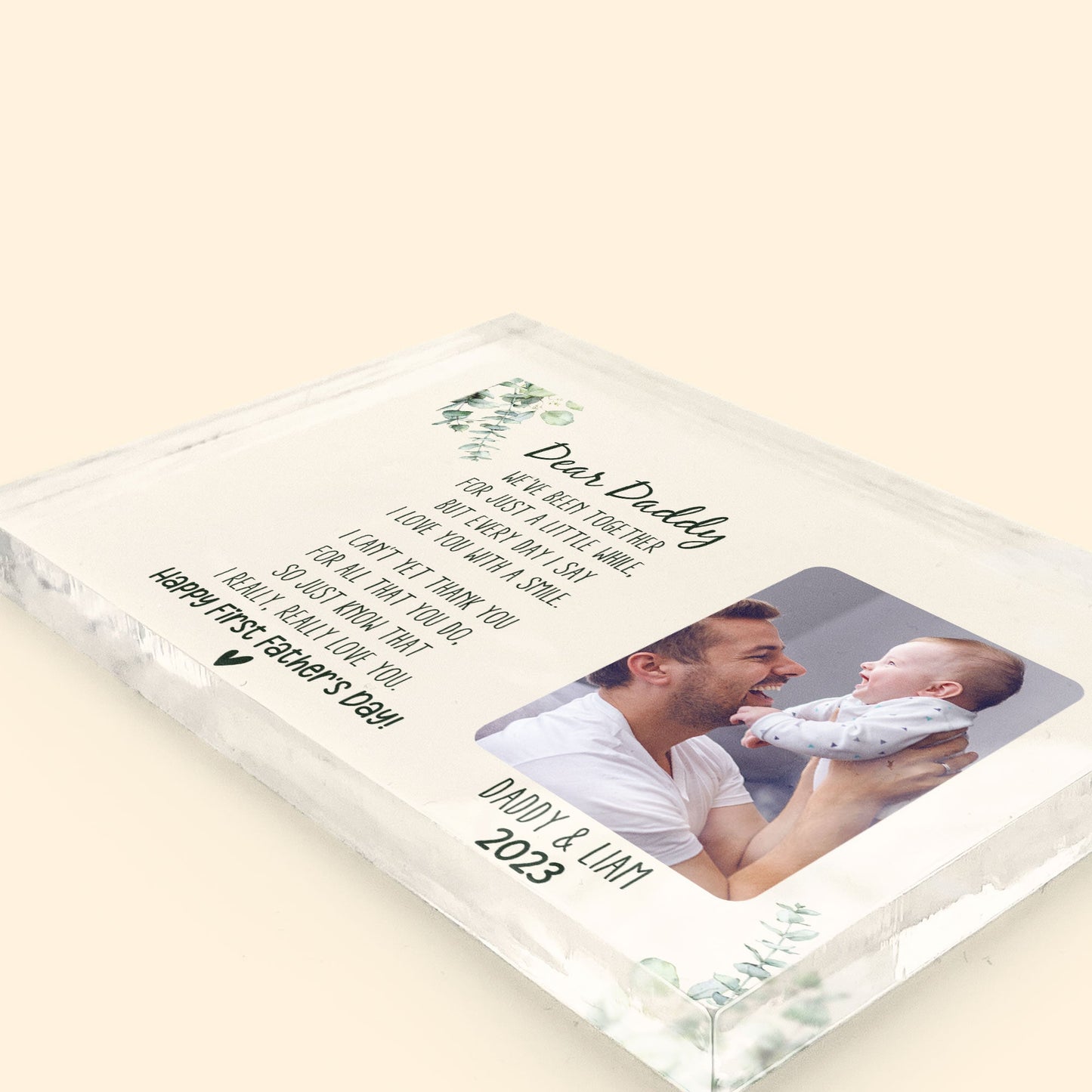 Dear Daddy We've Been Together For Just A Little While - Personalized Rectangle Acrylic Photo Plaque