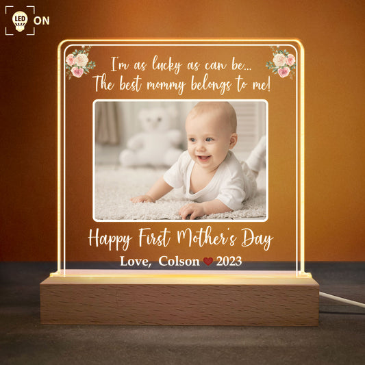 Happy First Mother's Day - Personalized Photo LED Light