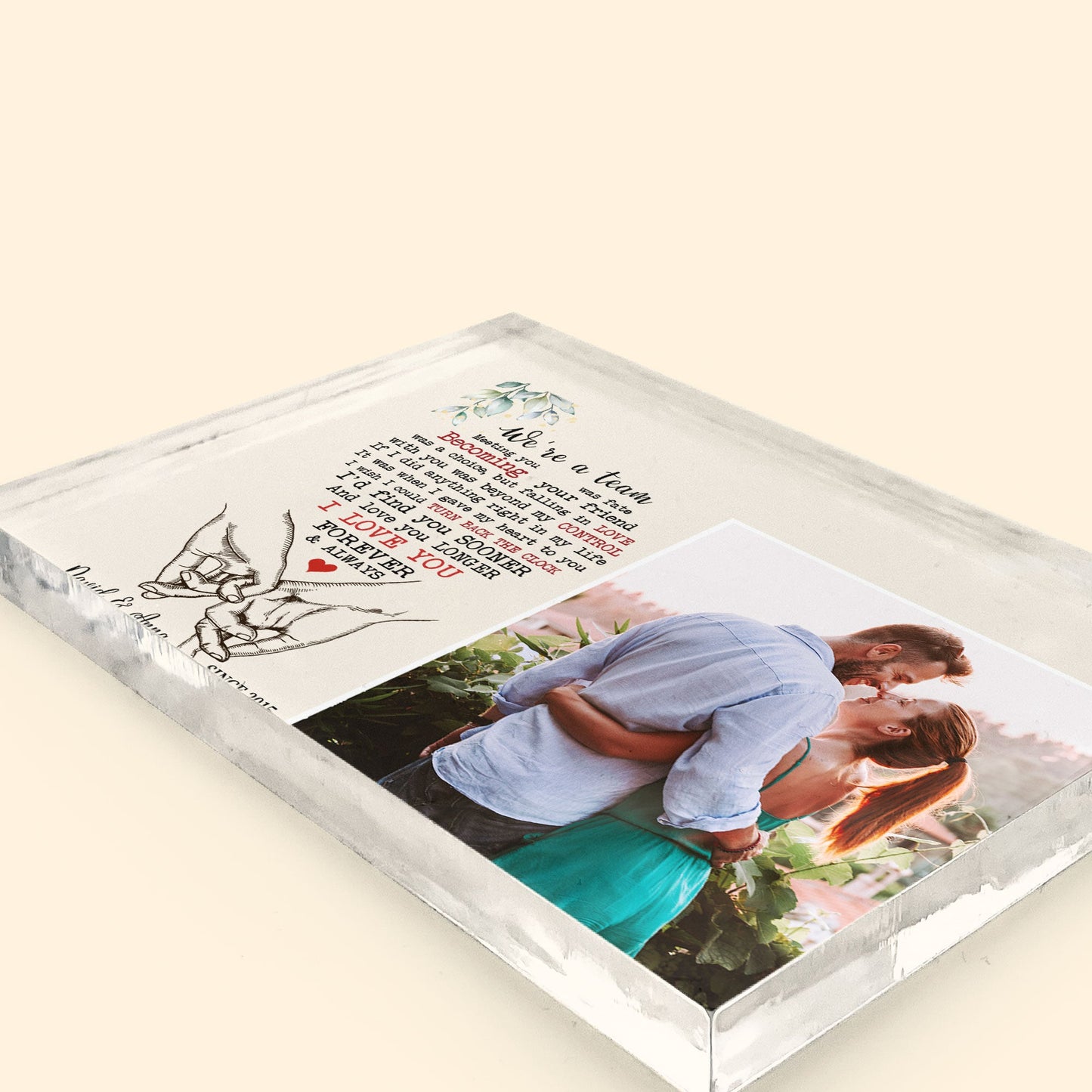 I Love You Forever & Always - Personalized Rectangle Acrylic Photo Plaque