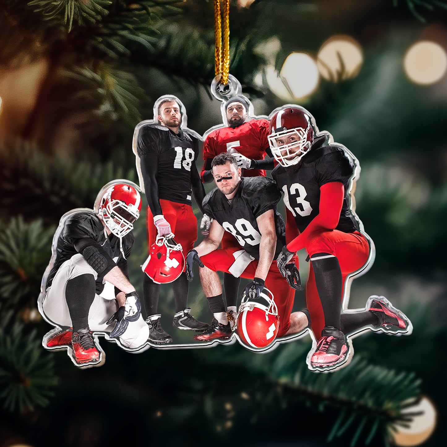 Photo Ornament For American Football Team - Personalized Acrylic Photo Ornament