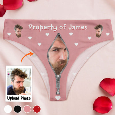 Property Of Anniversary Gift For Wife - Personalized Photo Women's Low-waisted Brief - Gift For Wife