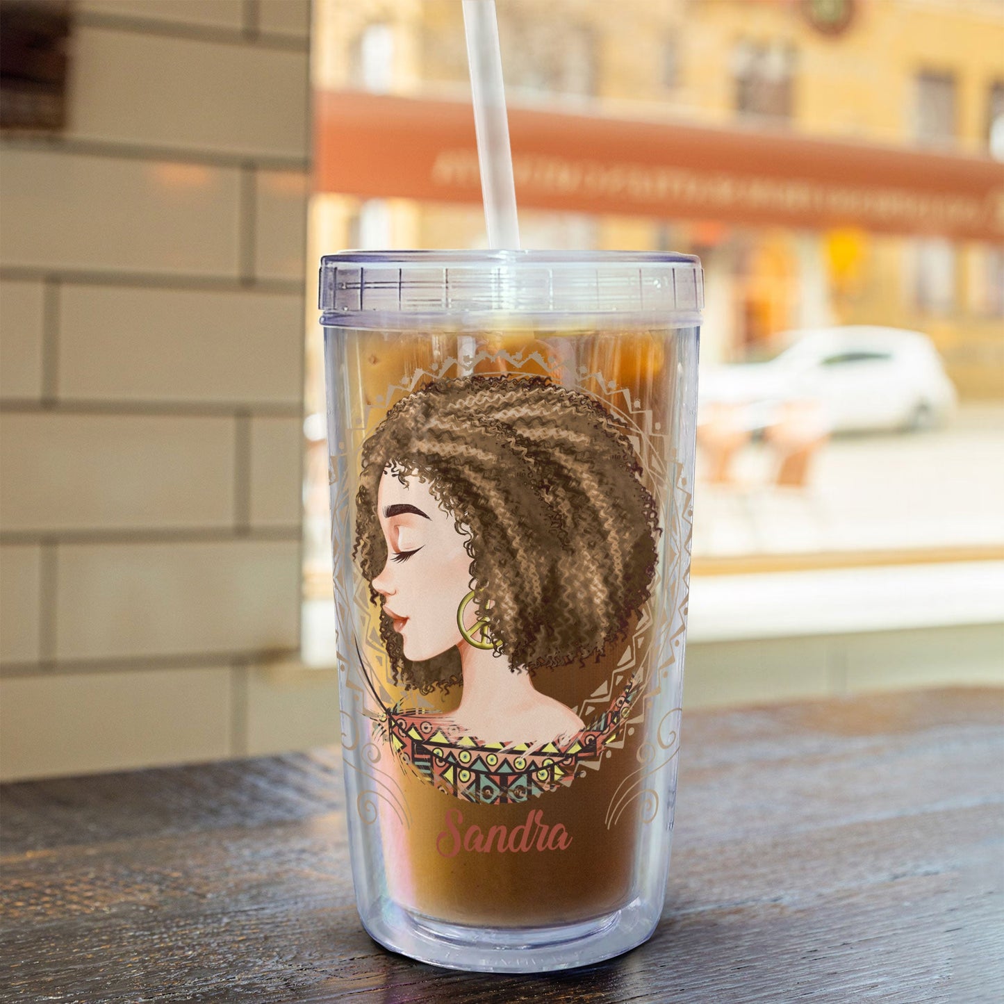 She Had The Soul Of A Gypsy, Hippie - Personalized Acrylic Tumbler With Straw