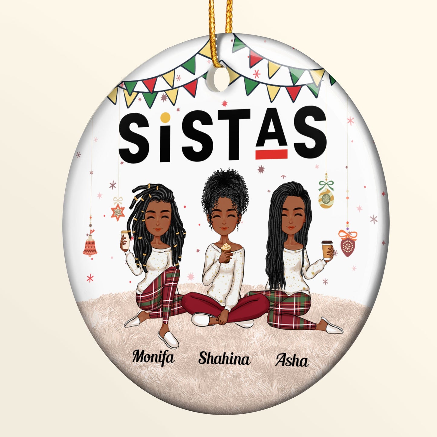 Sistas Forever - Personalized Friends Ornament