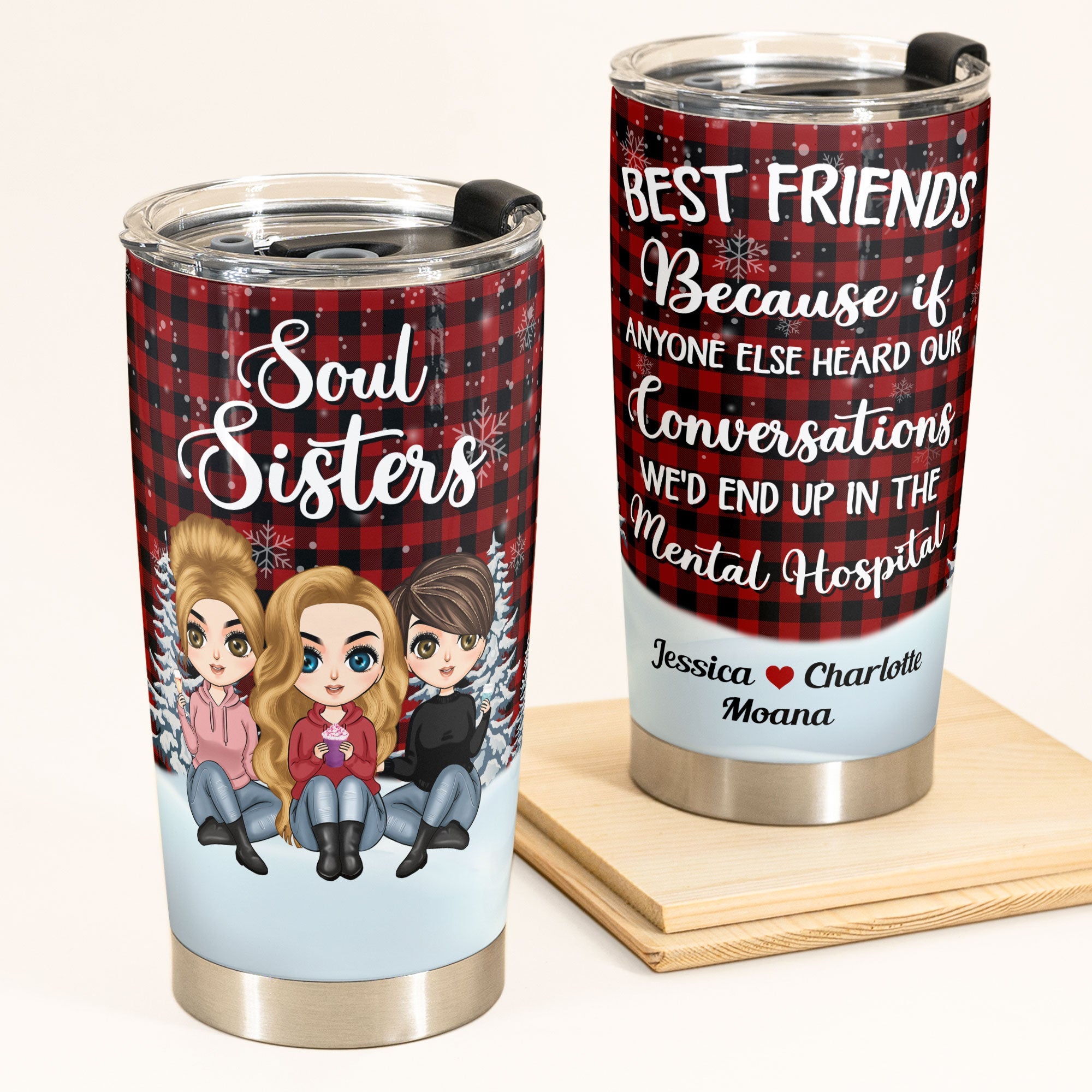 Our Friendship Is Endless - Personalized Tumbler Cup - Birthday, Funny Gift  For Besties, BFF, Best Friends, Soul Sisters