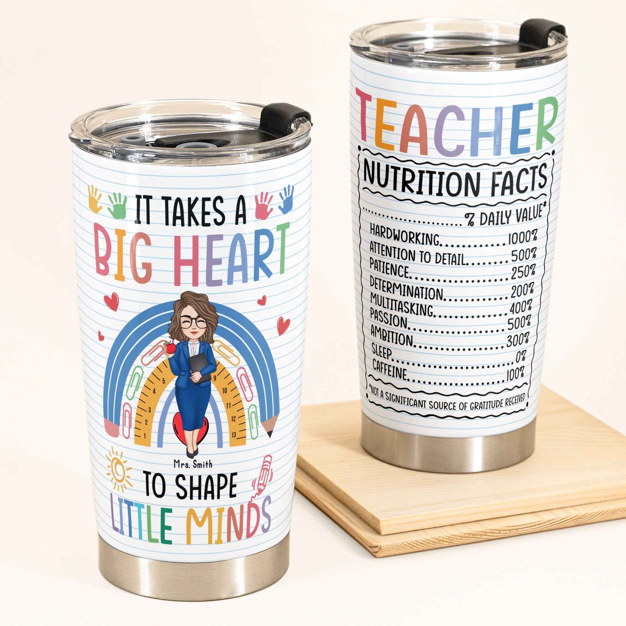 Teacher Nutrition Facts Tumbler | Teacher Tumbler | Teacher Gifts | Teacher  Appreciation Tumbler 