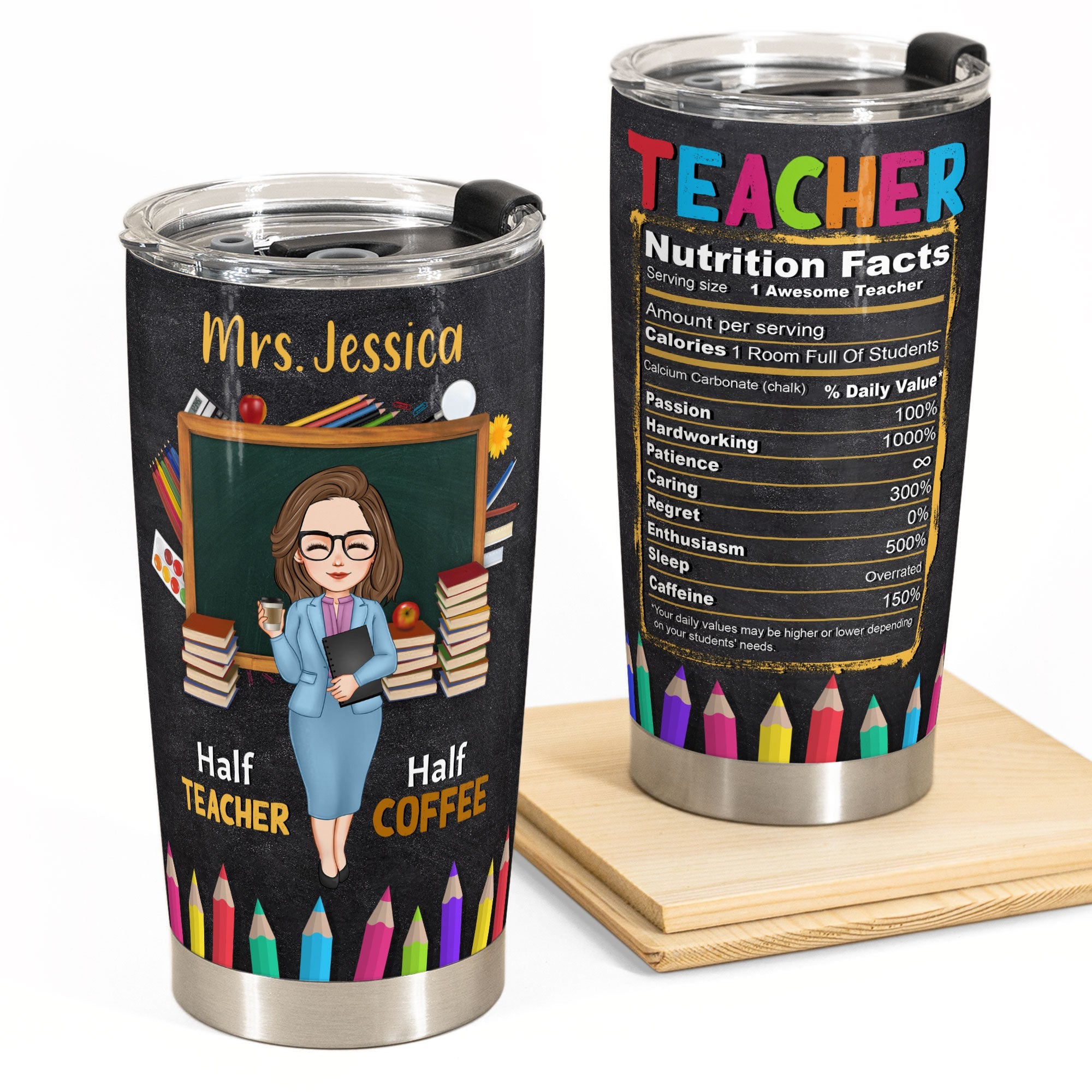 Teacher Nutrition Facts - Personalized Tumbler Cup – Macorner