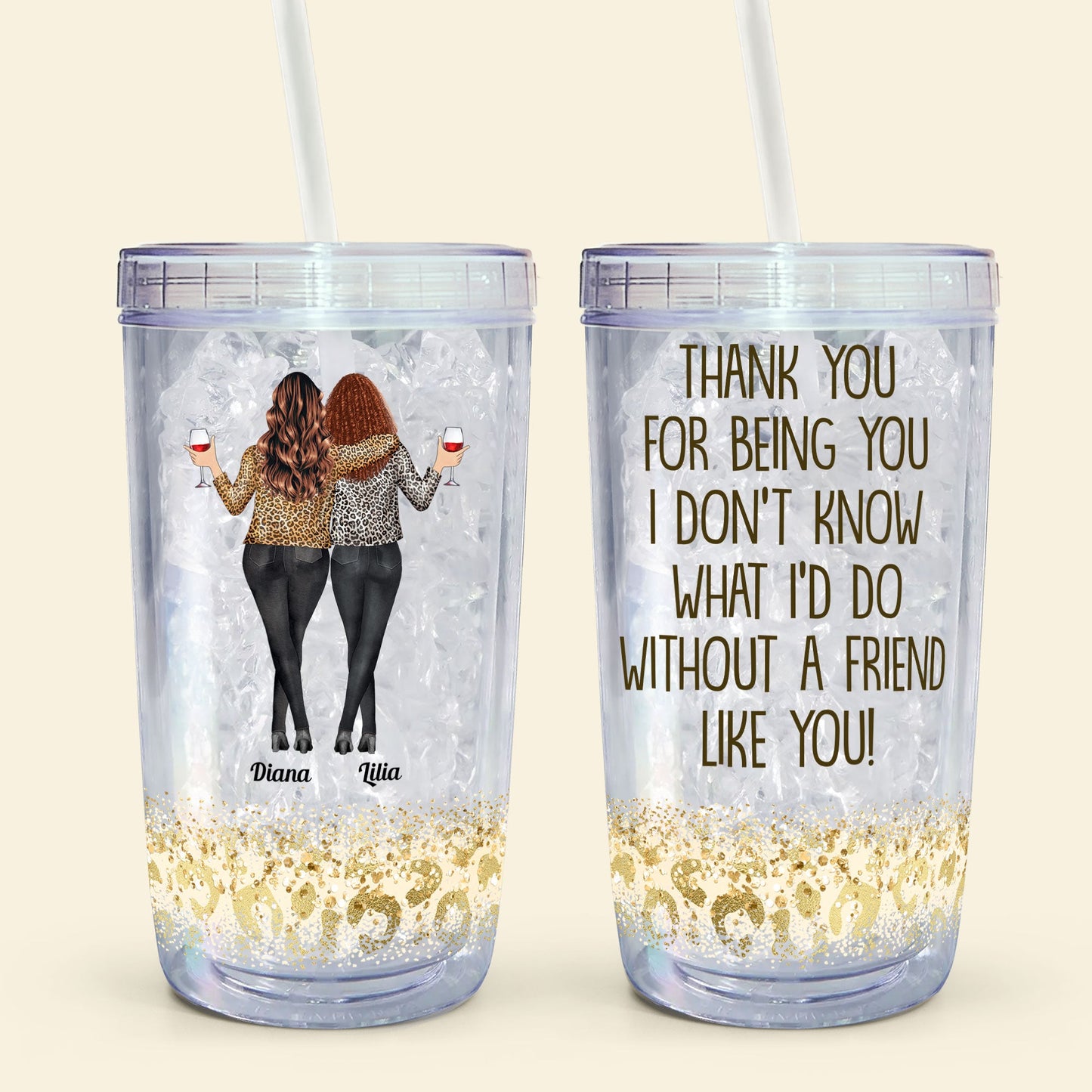 Thank You For Being You - Personalized Acrylic Tumbler With Straw