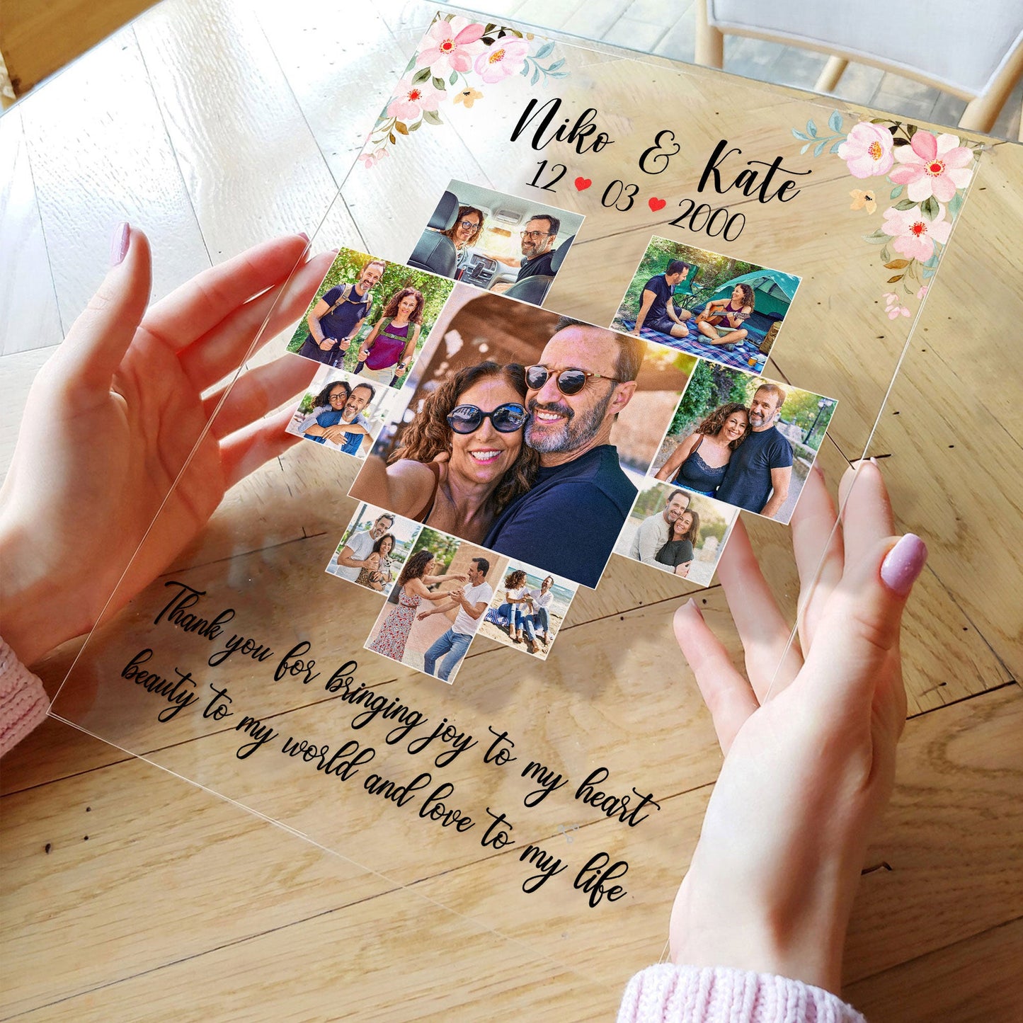 Thank You For Bringing Joy To My Heart - Personalized Acrylic Photo Plaque