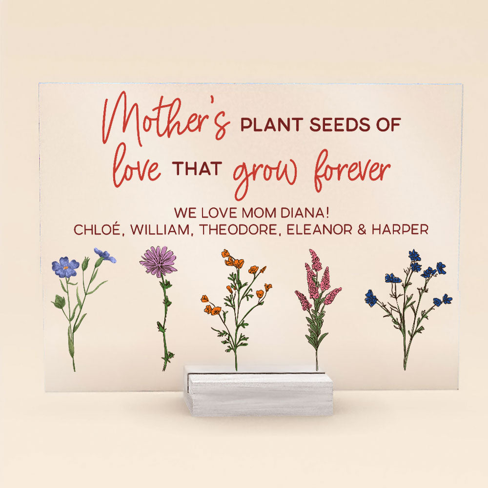 Thank You For Helping Us Bloom Gift For Mom Grandma - Personalized Acrylic Plaque