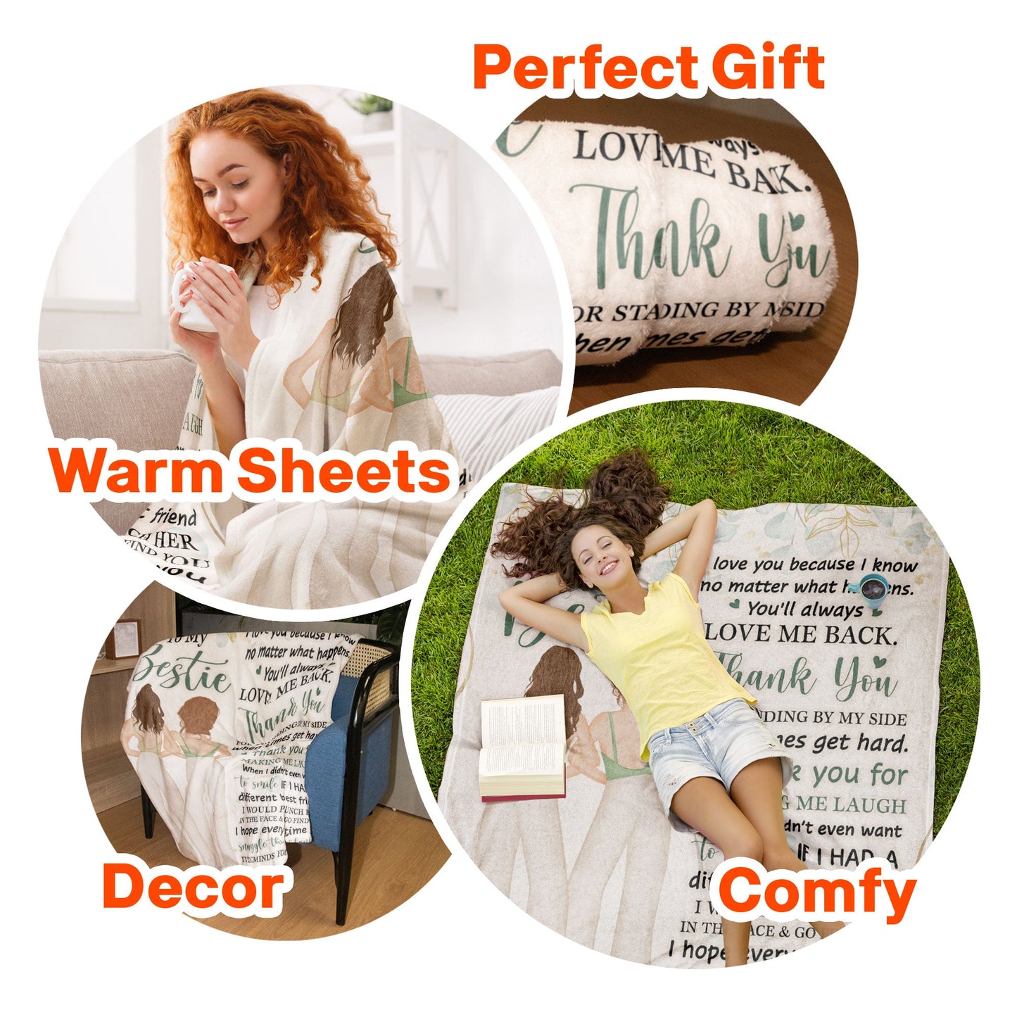 Thank You For Standing By My Side When Times Get Hard - Personalized Blanket - Birthday Gift For Friends, Besties, Bff, Best Friends, Soul Sisters, Sistas