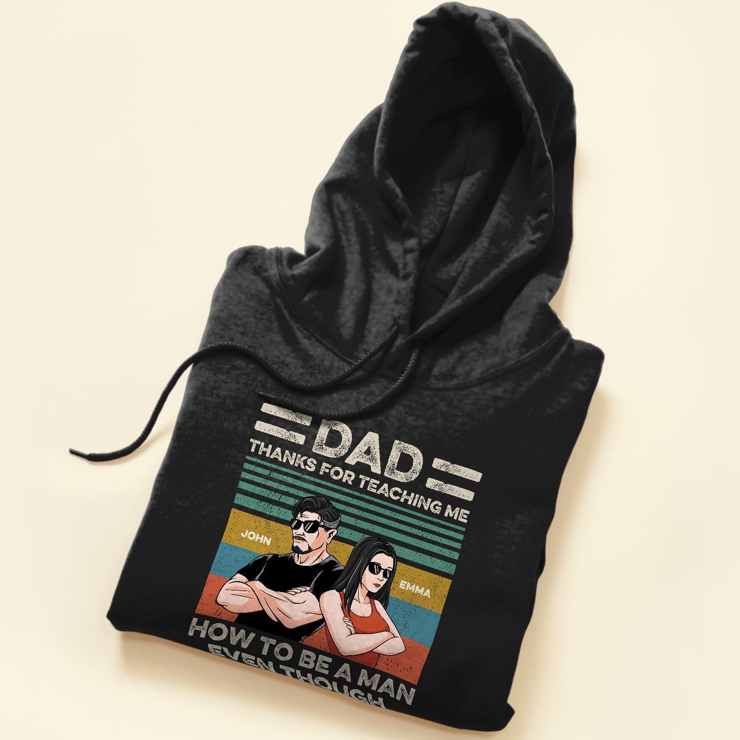 Thanks For Teaching Me How To Be A Man - Personalized Shirt - Father's Day, Appreciate Gift For Dad, Father, Daddy, Husband