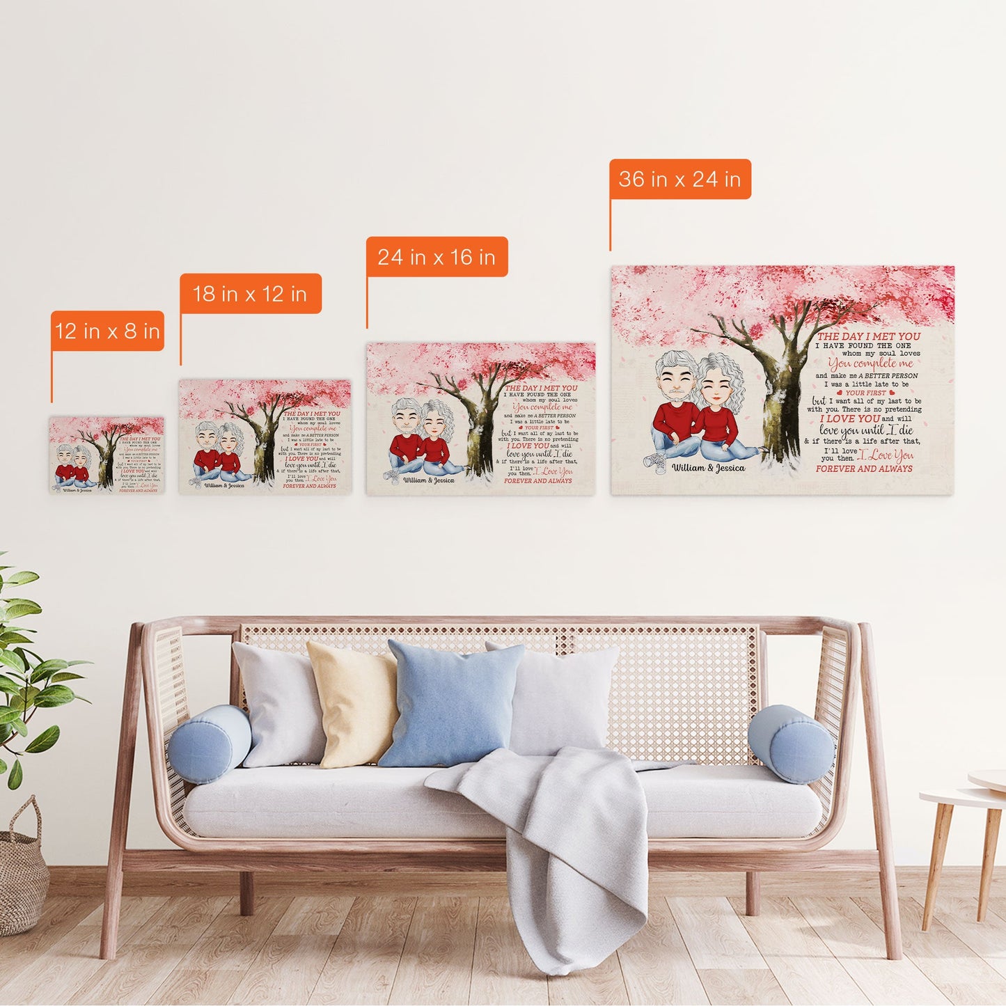 The Day I Met You - Personalized Poster/Canvas - Anniversary, Valentine, Birthday Gift For Life Partner, Husband & Wife, Couples