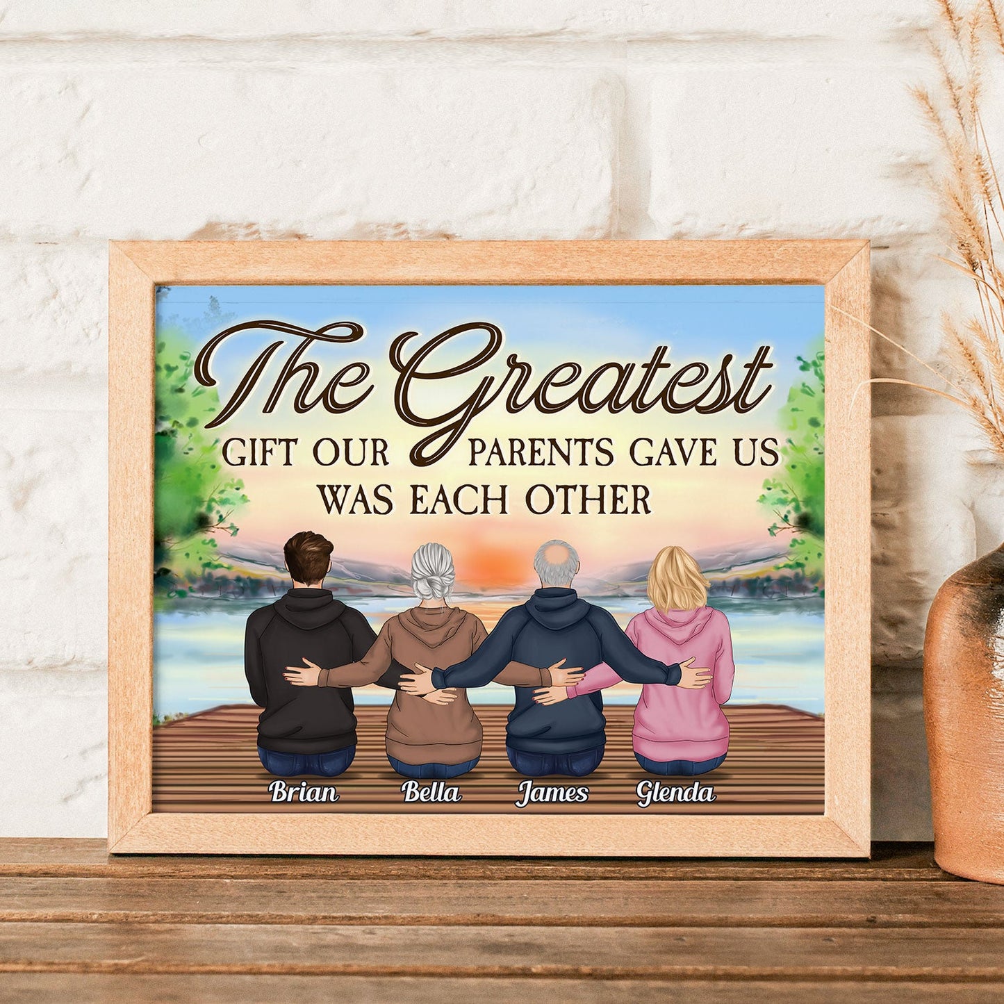 The Greatest Gift Our Parents Gave Us Was Each Other - Personalized Poster - Hoodie Family