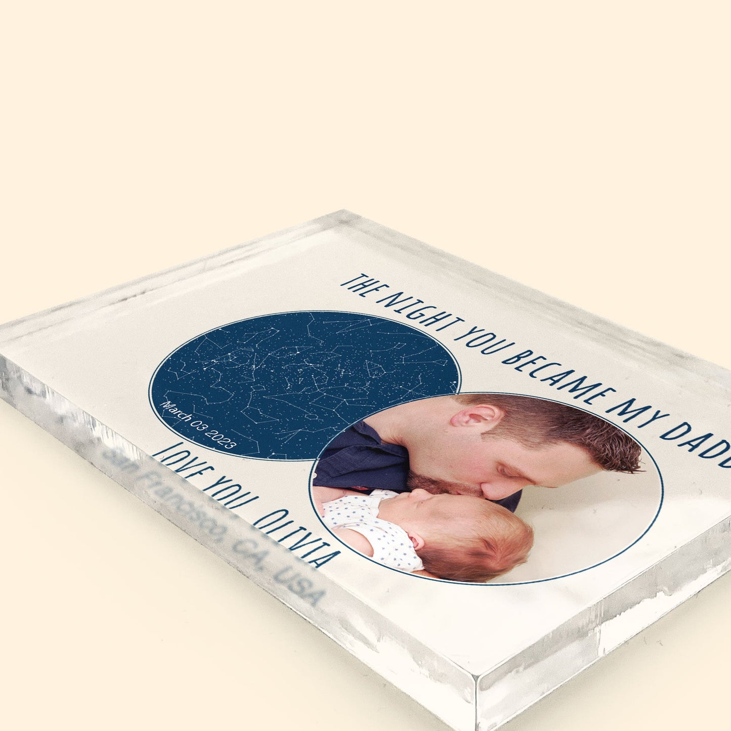 Father's Day Gifts, The Night You Became My Daddy - Personalized Rectangle Acrylic Photo Plaque