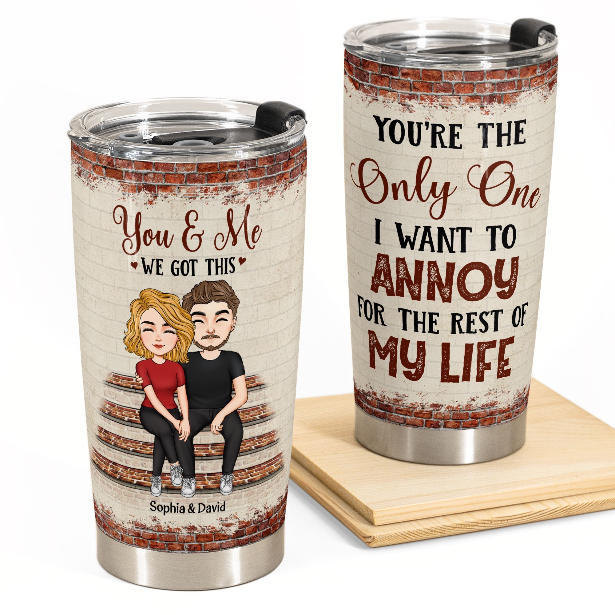 Valentine, Couple tumbler - Husband Wife Gift Personalized Couple