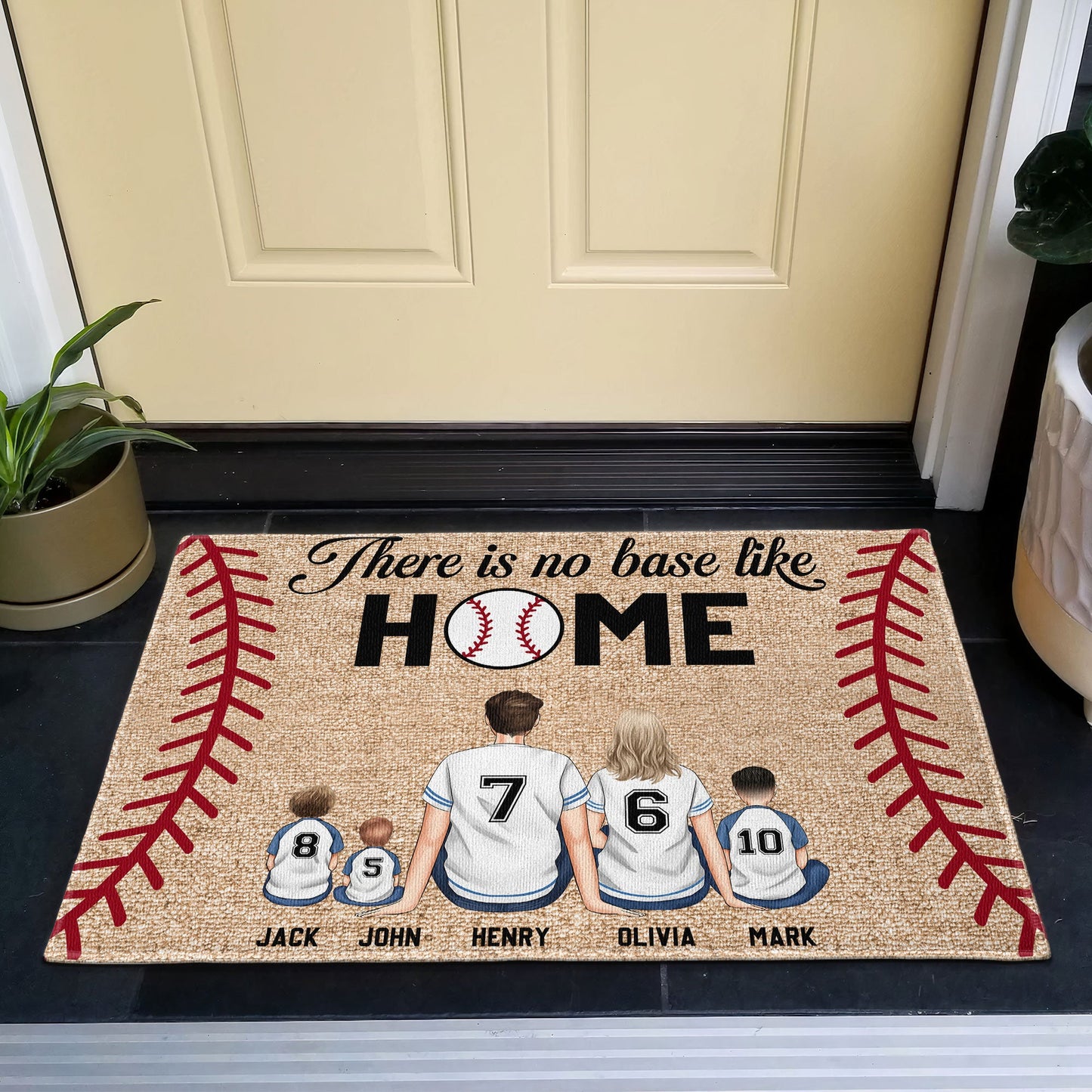 There Is No Base Like Home - Personalized Doormat
