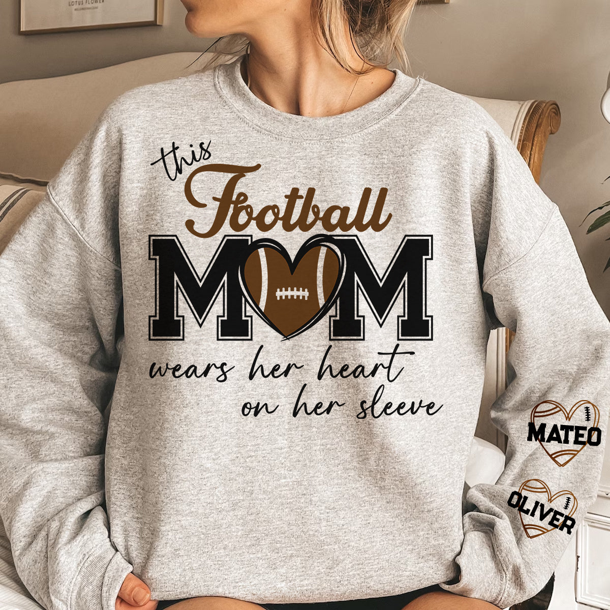 football mom gear This Football Mom Wears Her Heart On Her Sleeve
